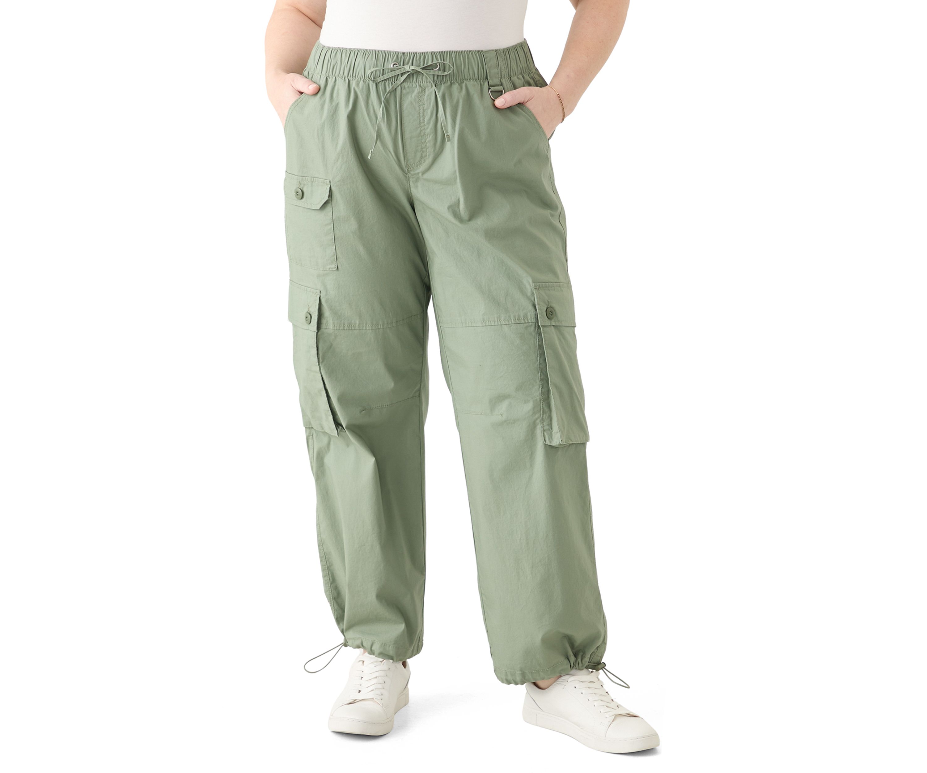 Plus Size Cargo Parachute Pants