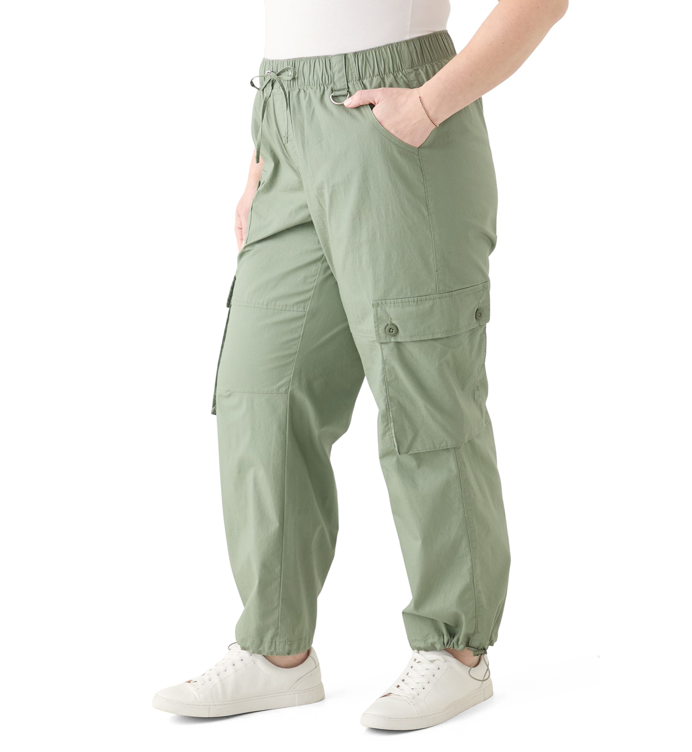 Plus Size Cargo Parachute Pants