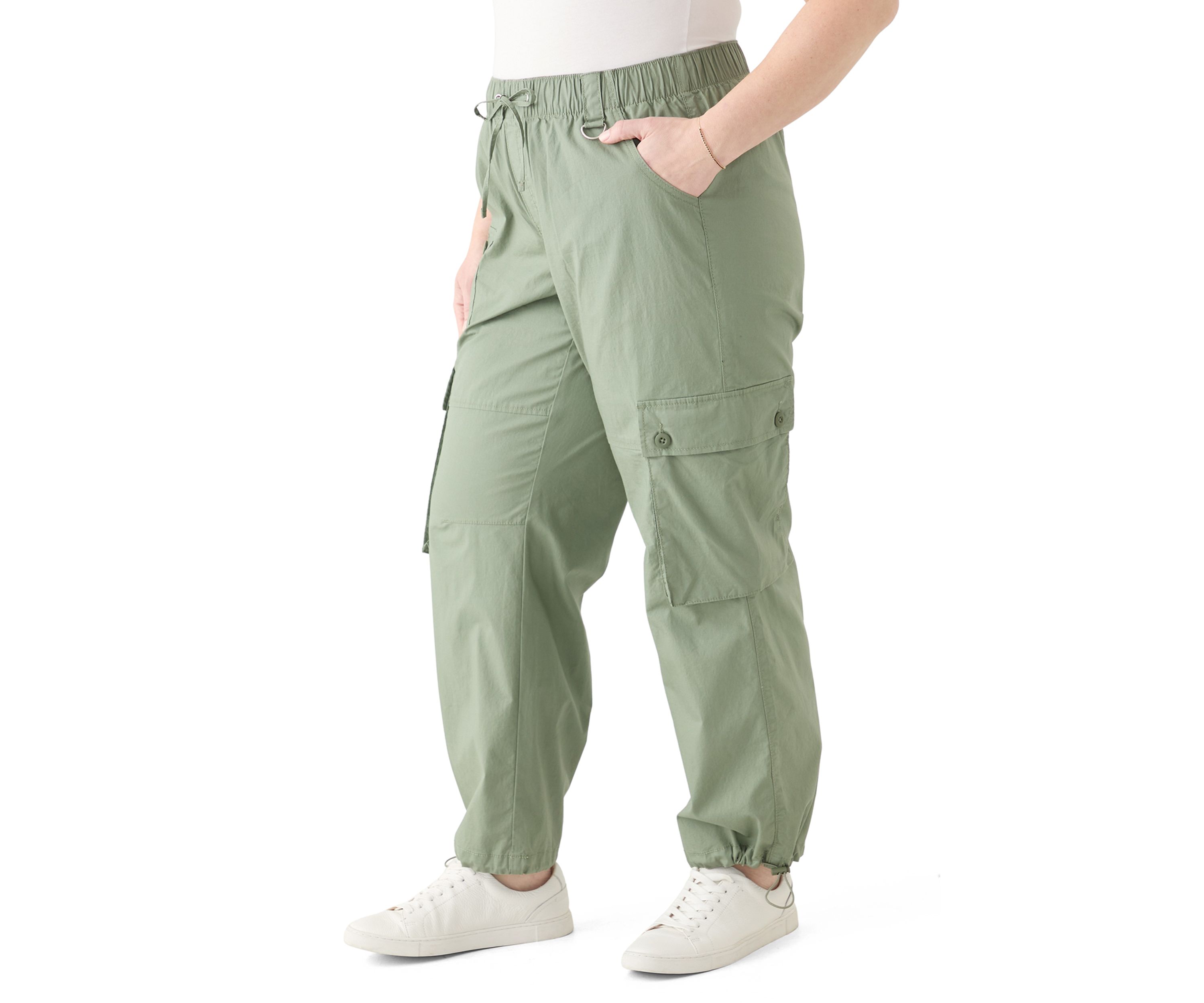 Plus Size Cargo Parachute Pants