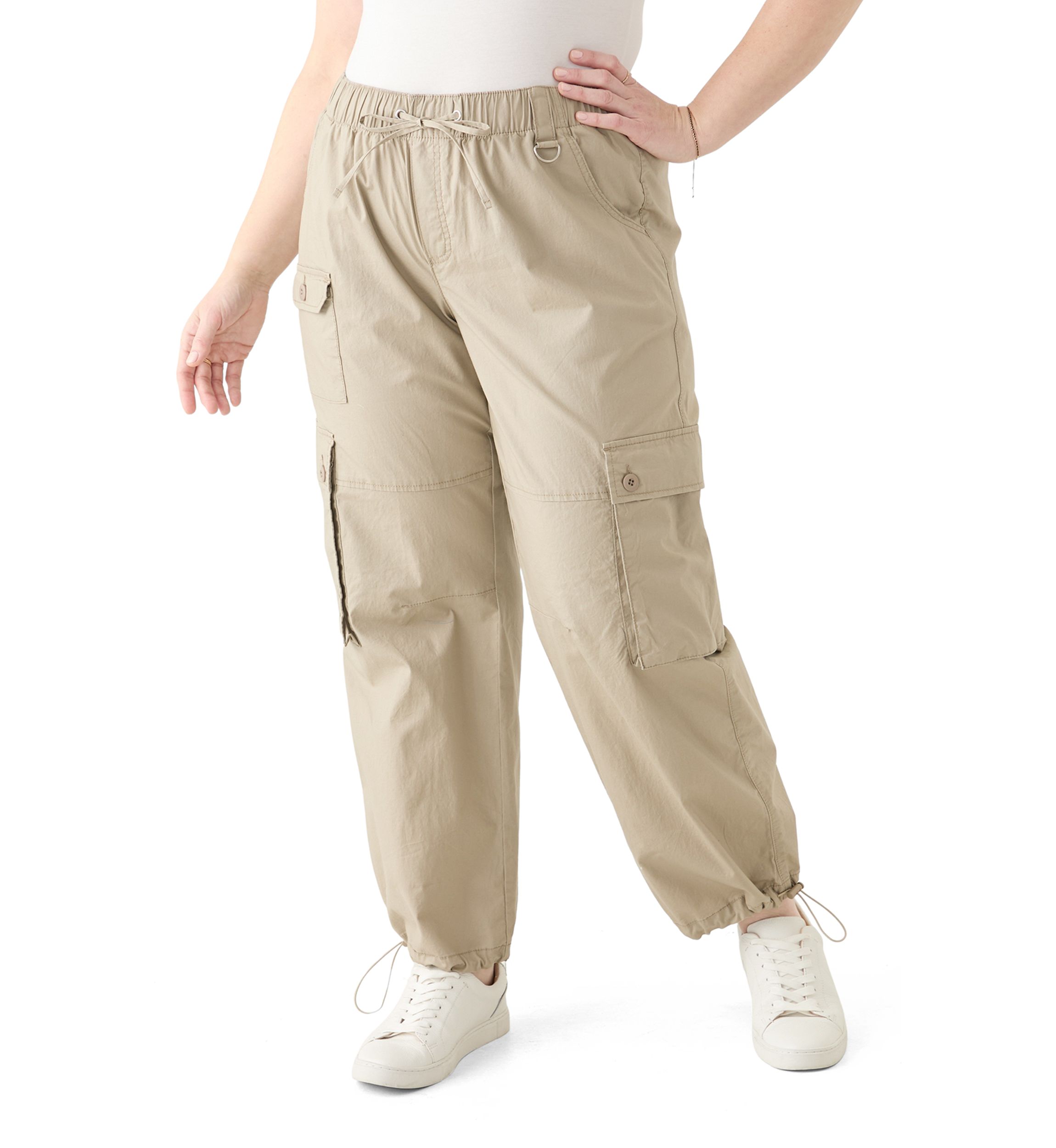 Plus Size Cargo Parachute Pants