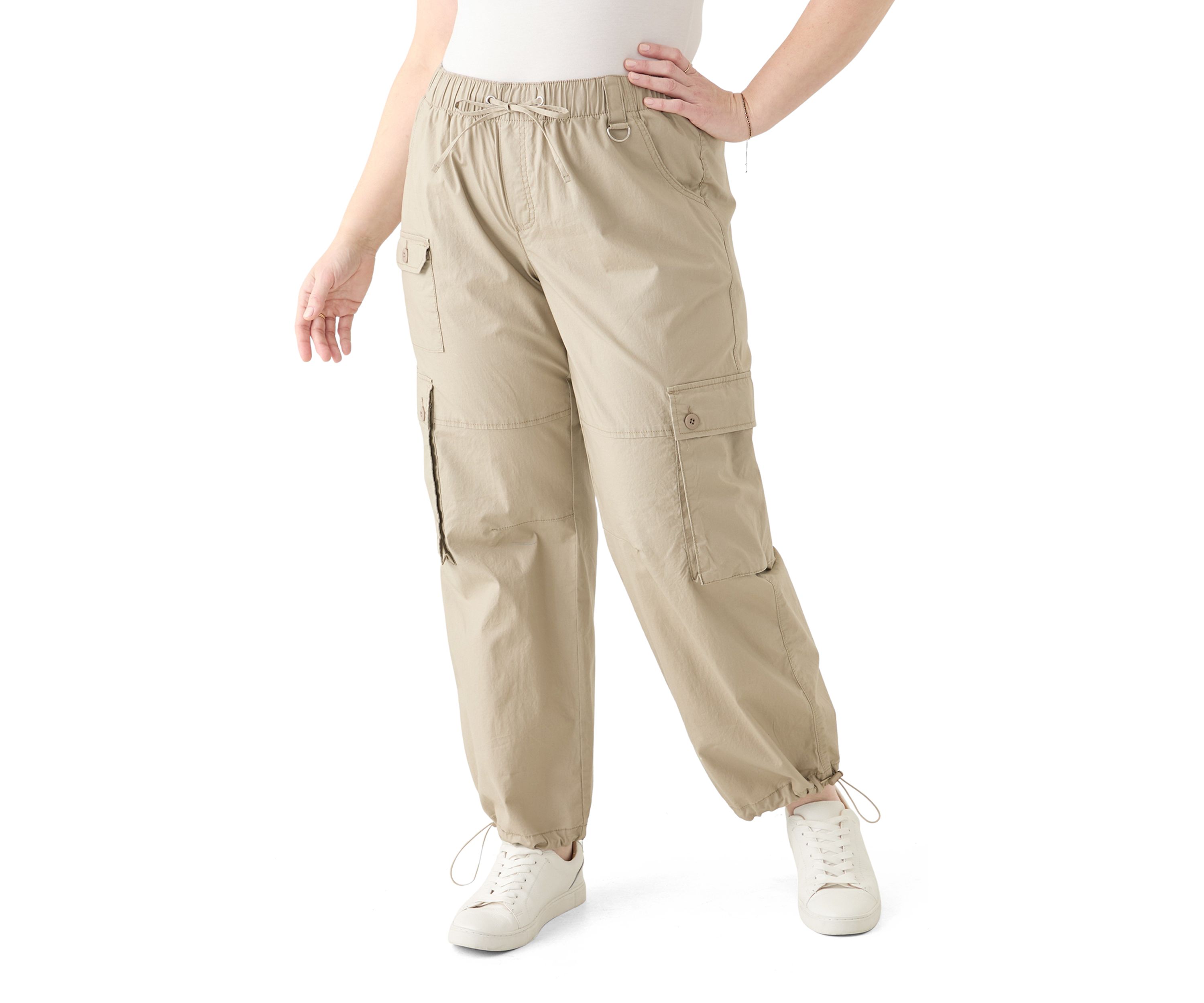 Plus Size Cargo Parachute Pants