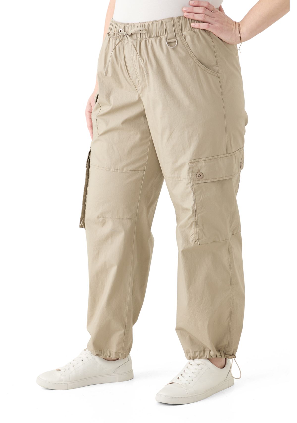 Plus Size Cargo Parachute Pants