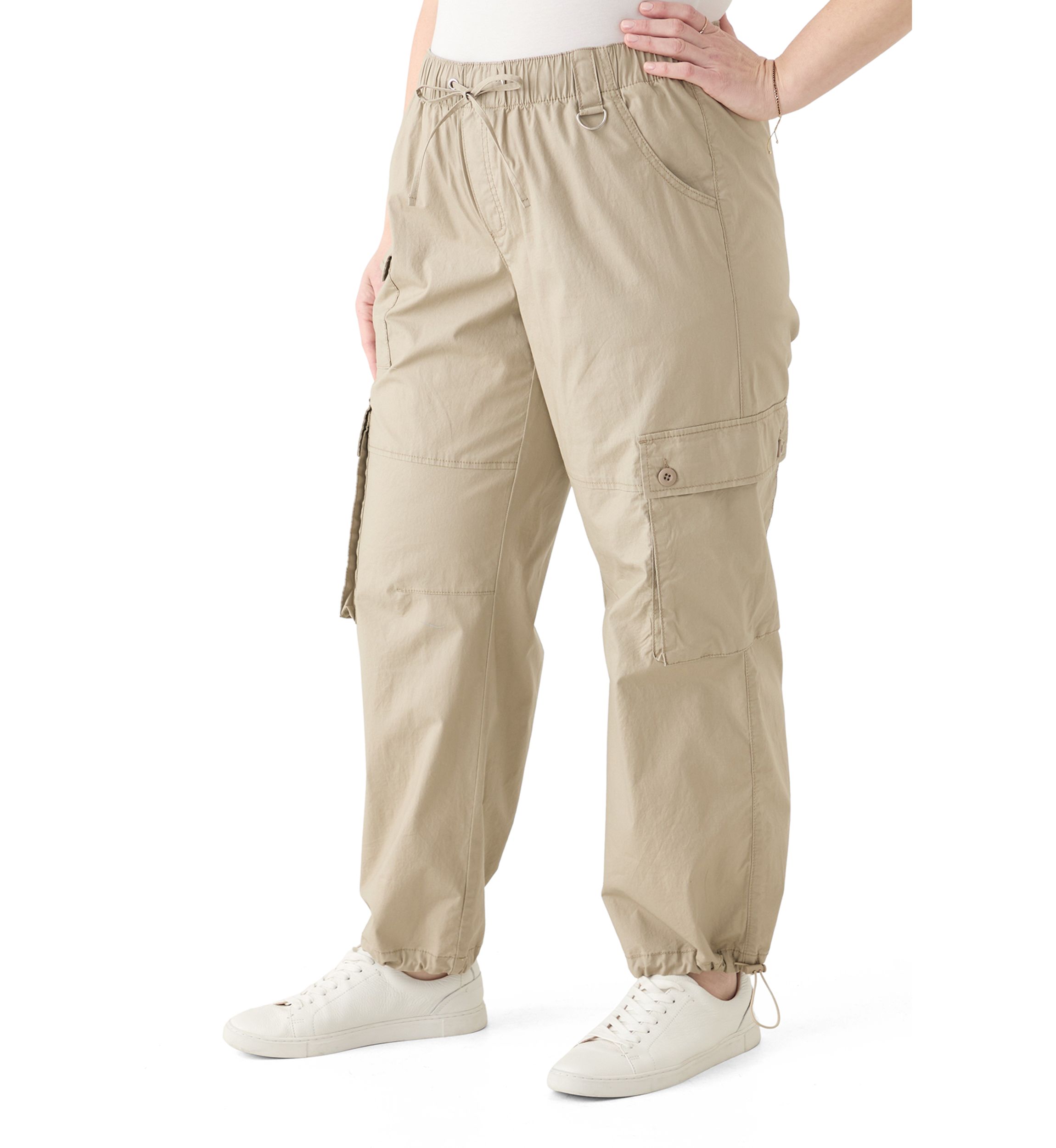 Plus Size Cargo Parachute Pants