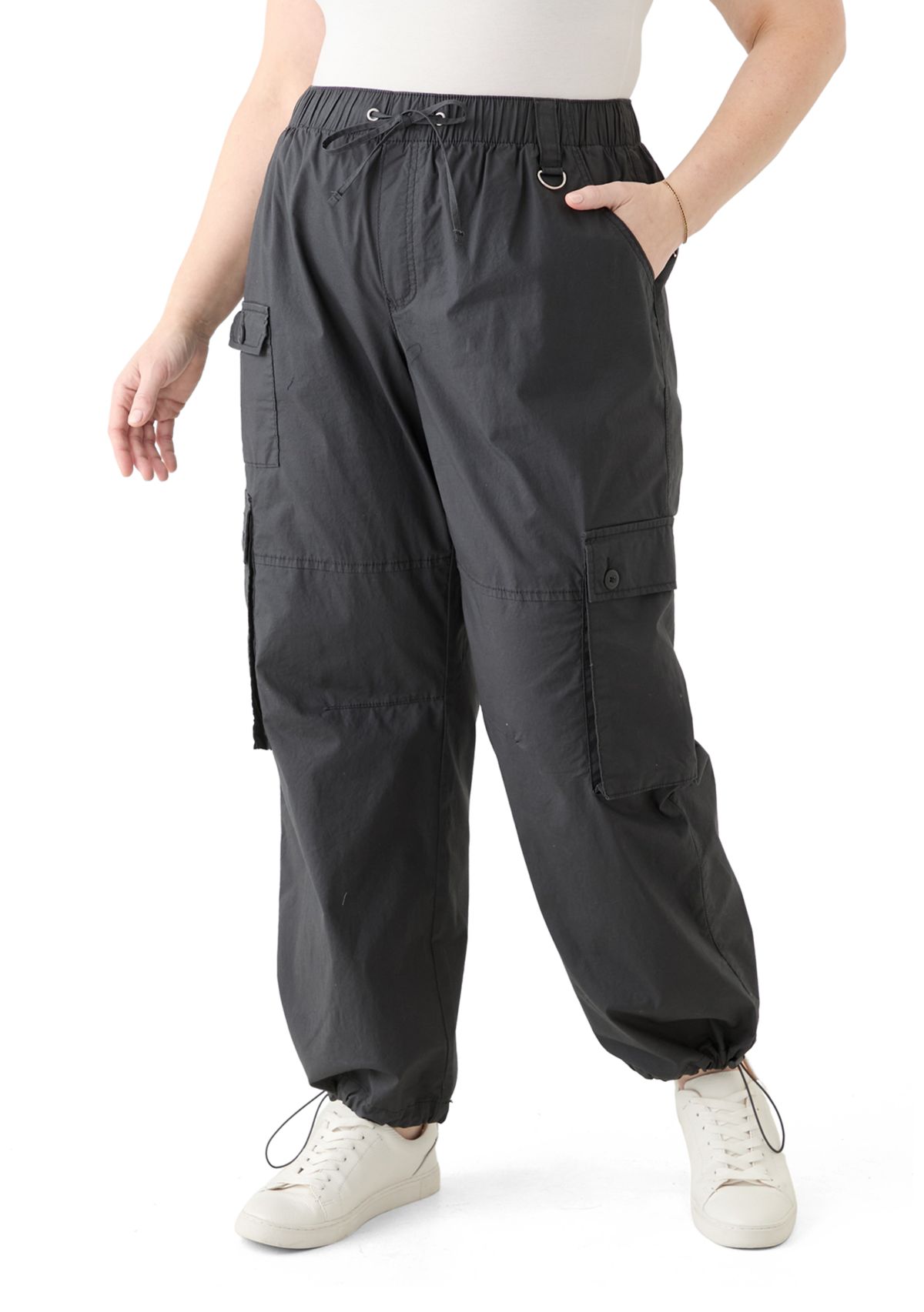 Plus Size Cargo Parachute Pants