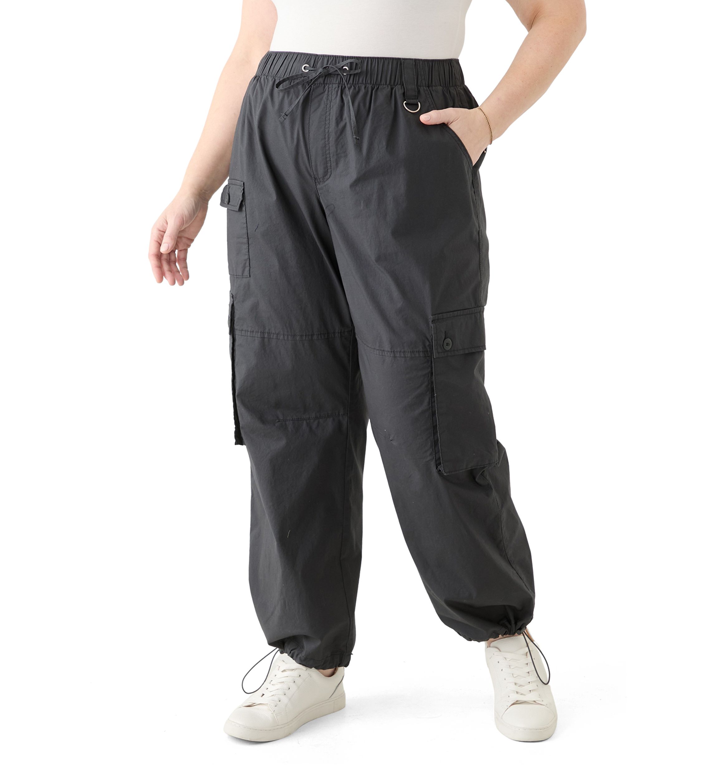 Plus Size Cargo Parachute Pants