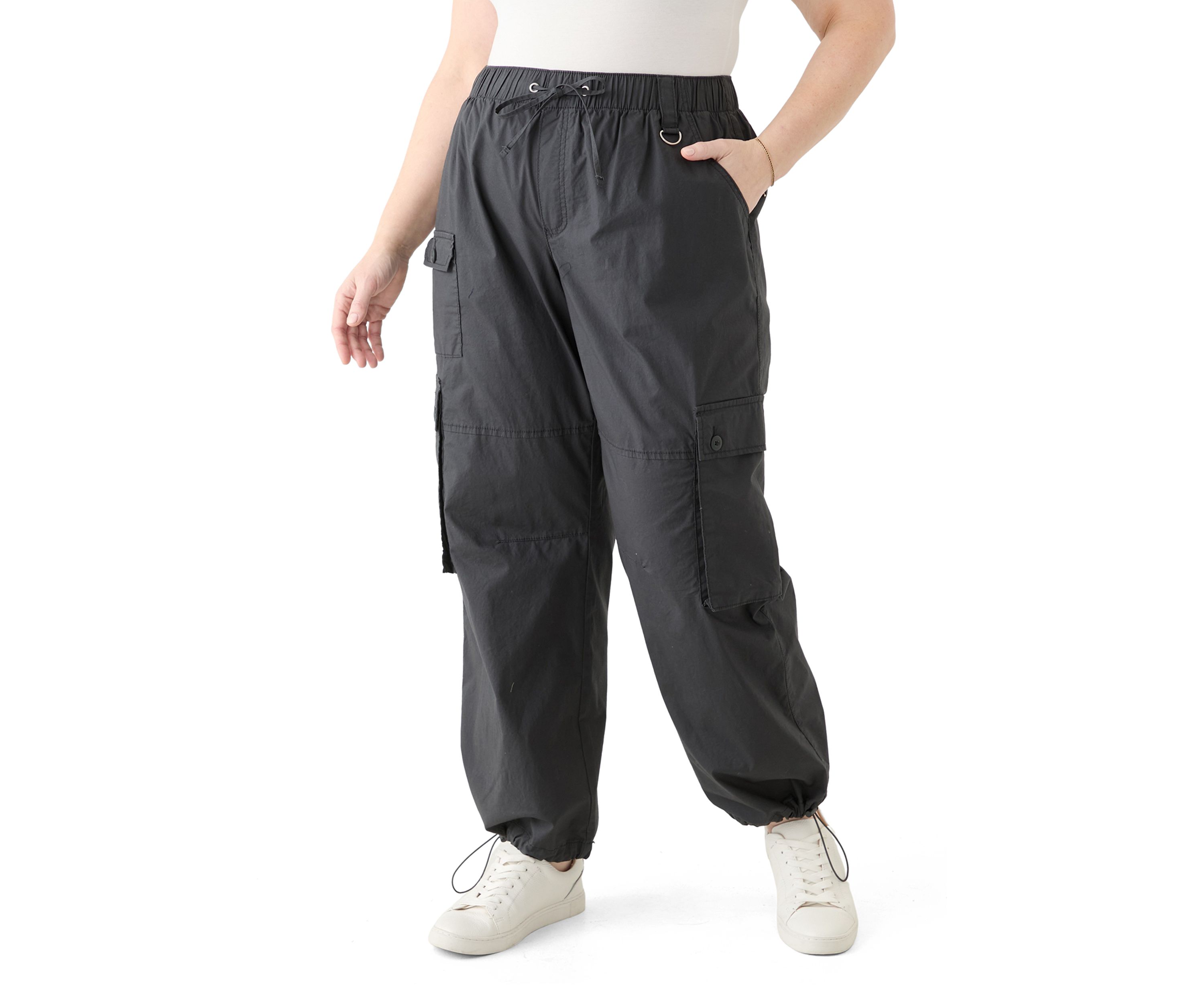 Plus Size Cargo Parachute Pants