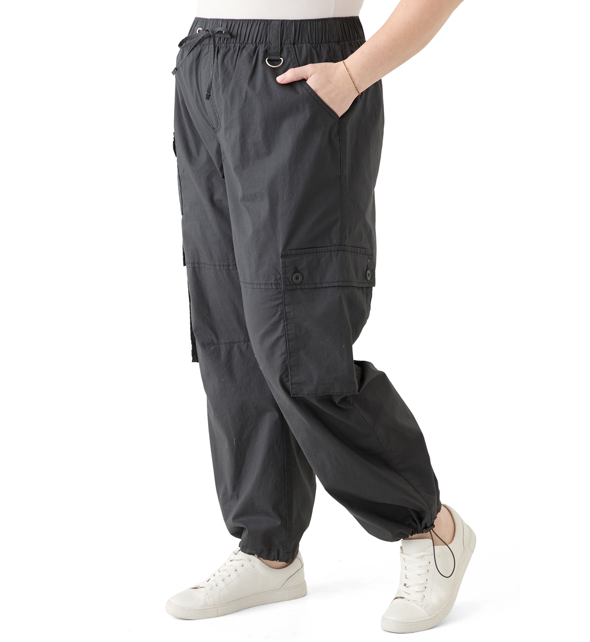 Plus Size Cargo Parachute Pants