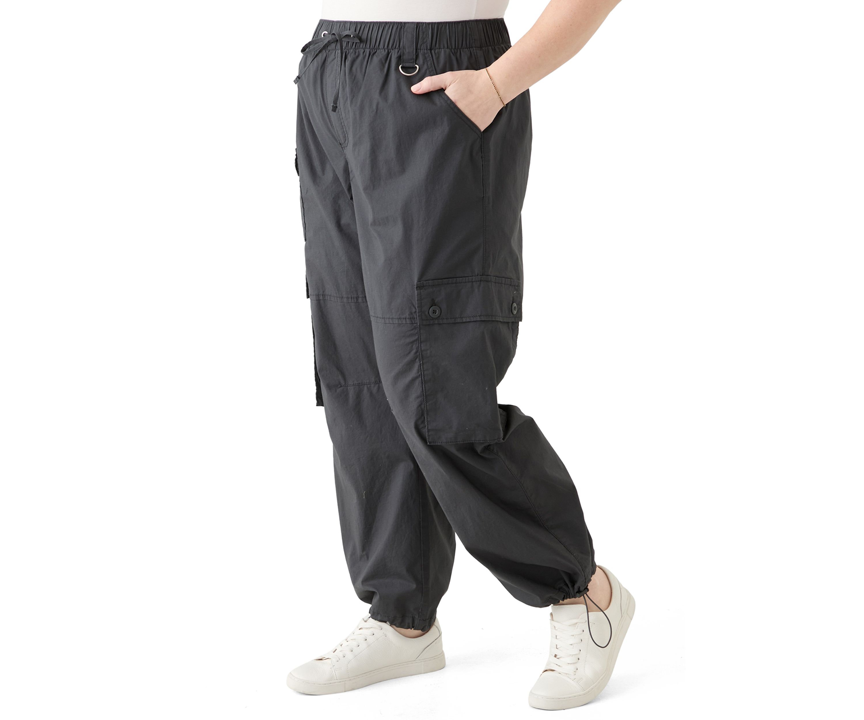 Plus Size Cargo Parachute Pants