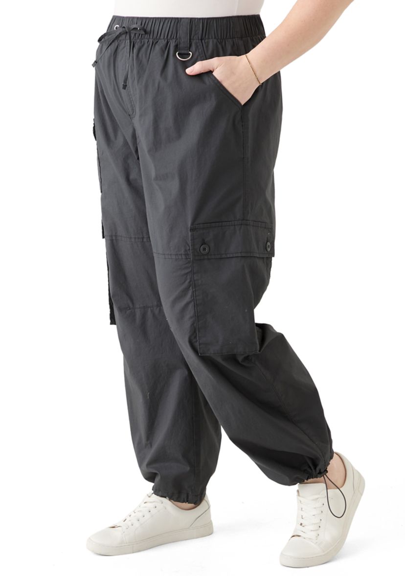 Plus Size Cargo Parachute Pants