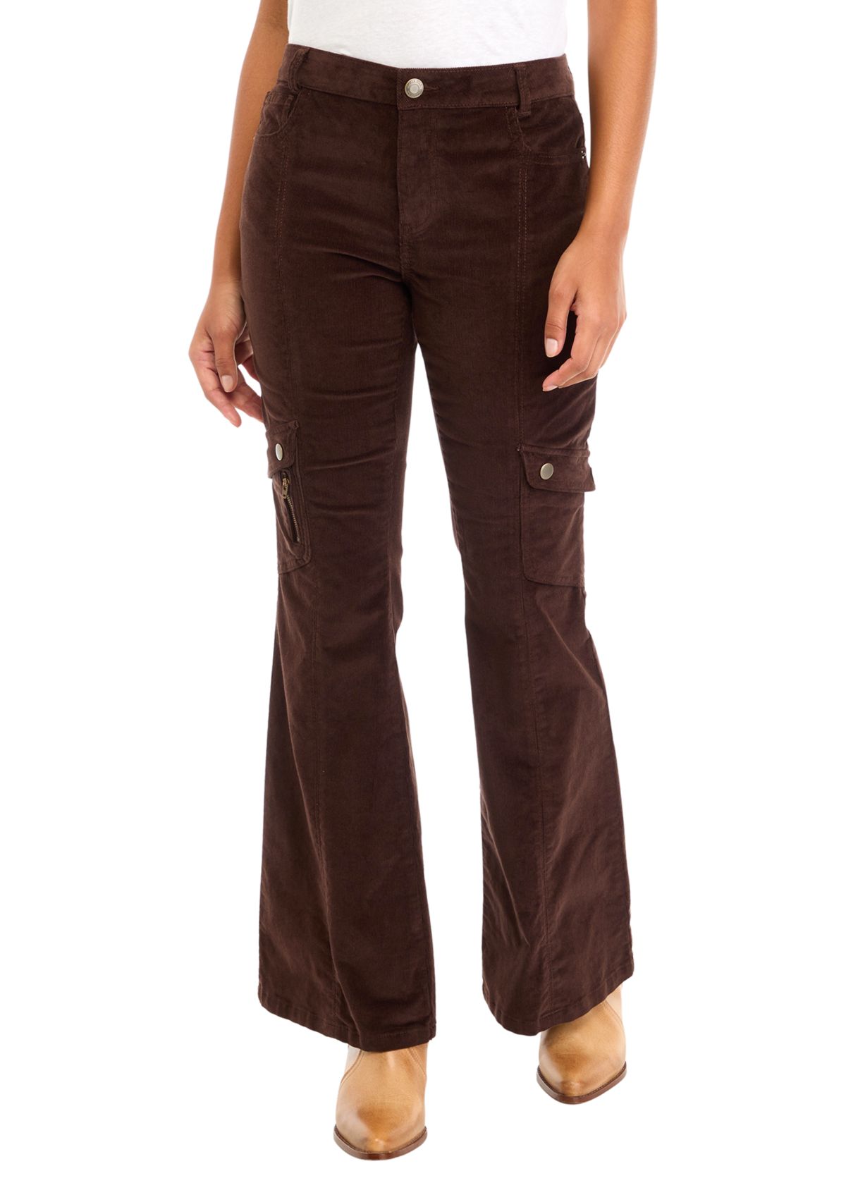 Womens Corduroy Moto Bootcut Pants