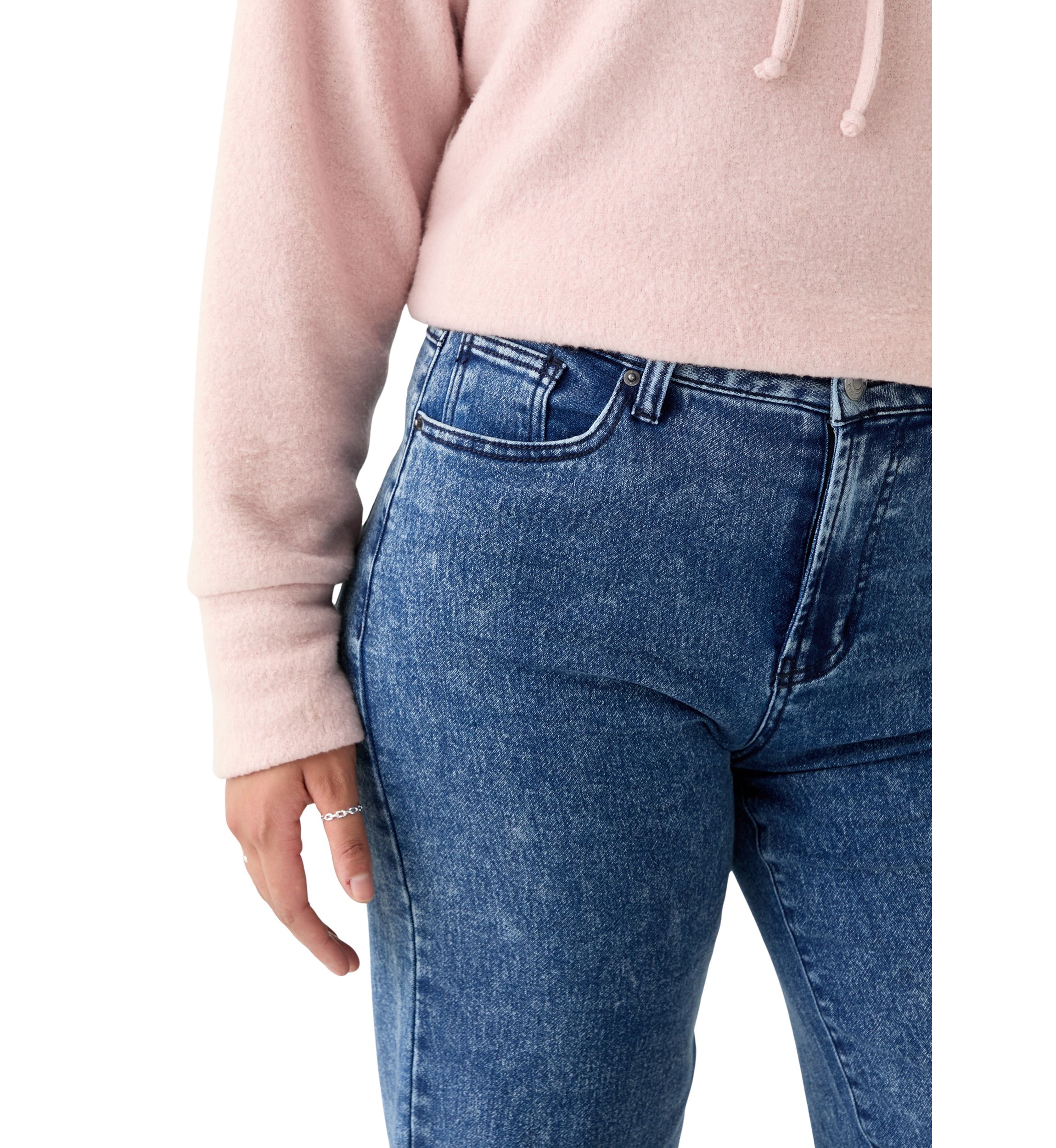 Womens Cozy Denim Wide Leg Jeans