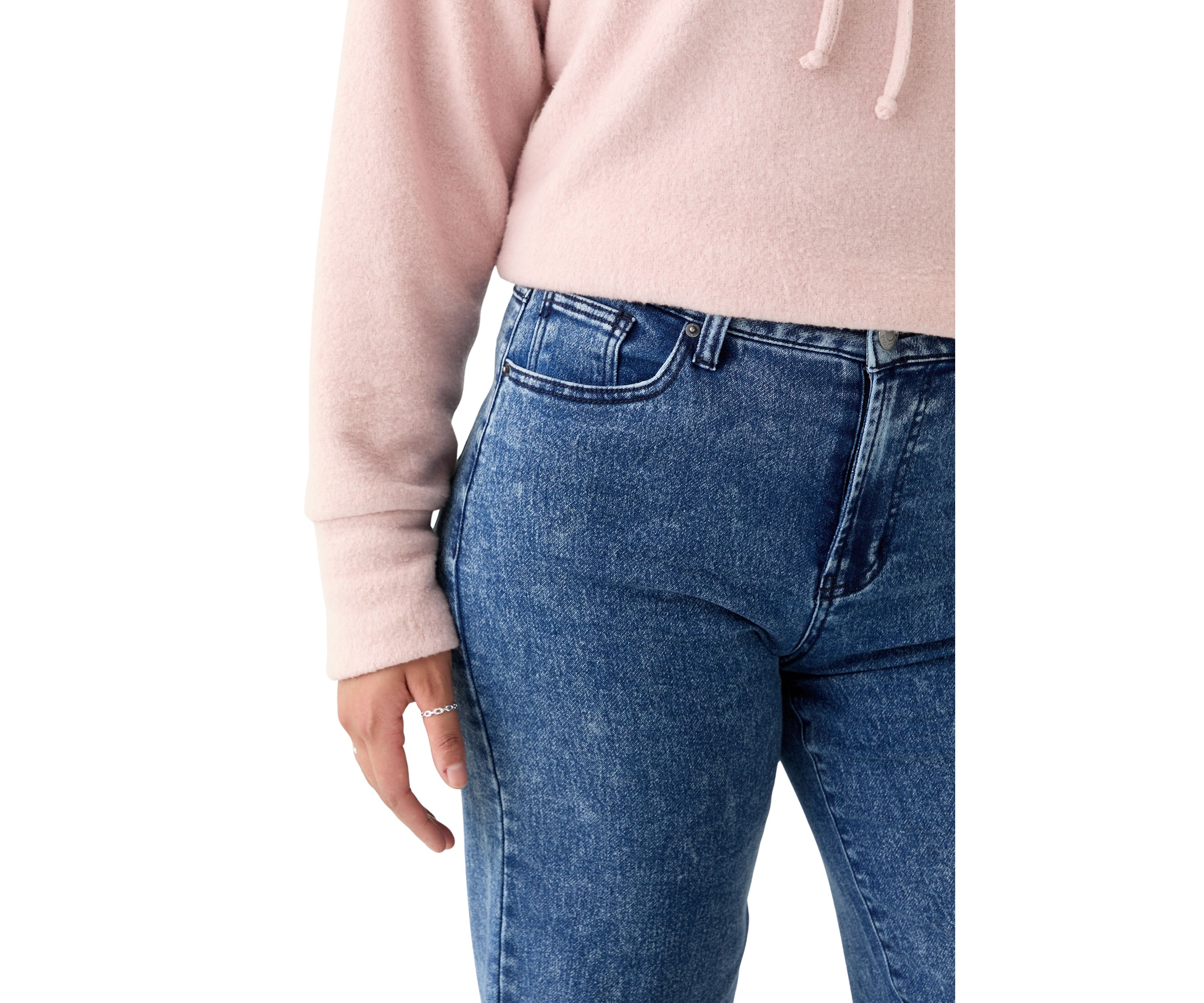 Womens Cozy Denim Wide Leg Jeans