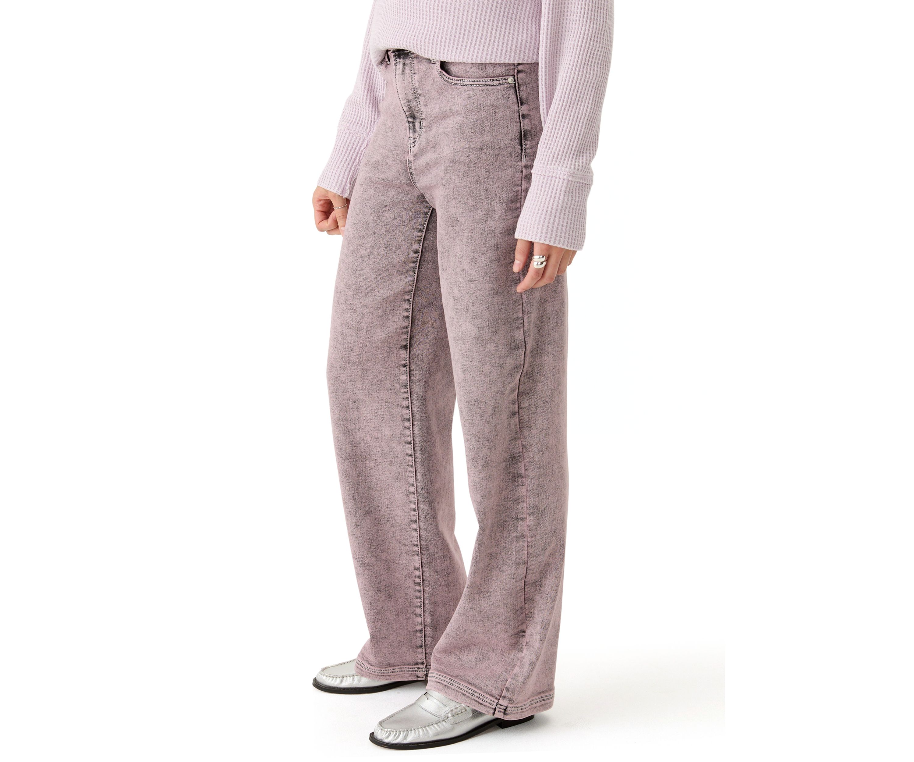Womens Cozy Denim Wide Leg Jeans