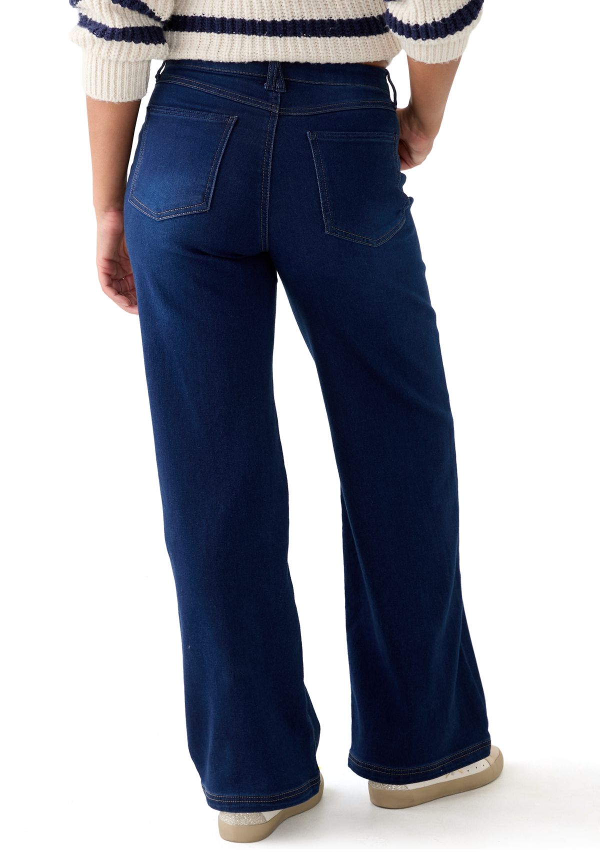 Womens Cozy Denim Wide Leg Jeans