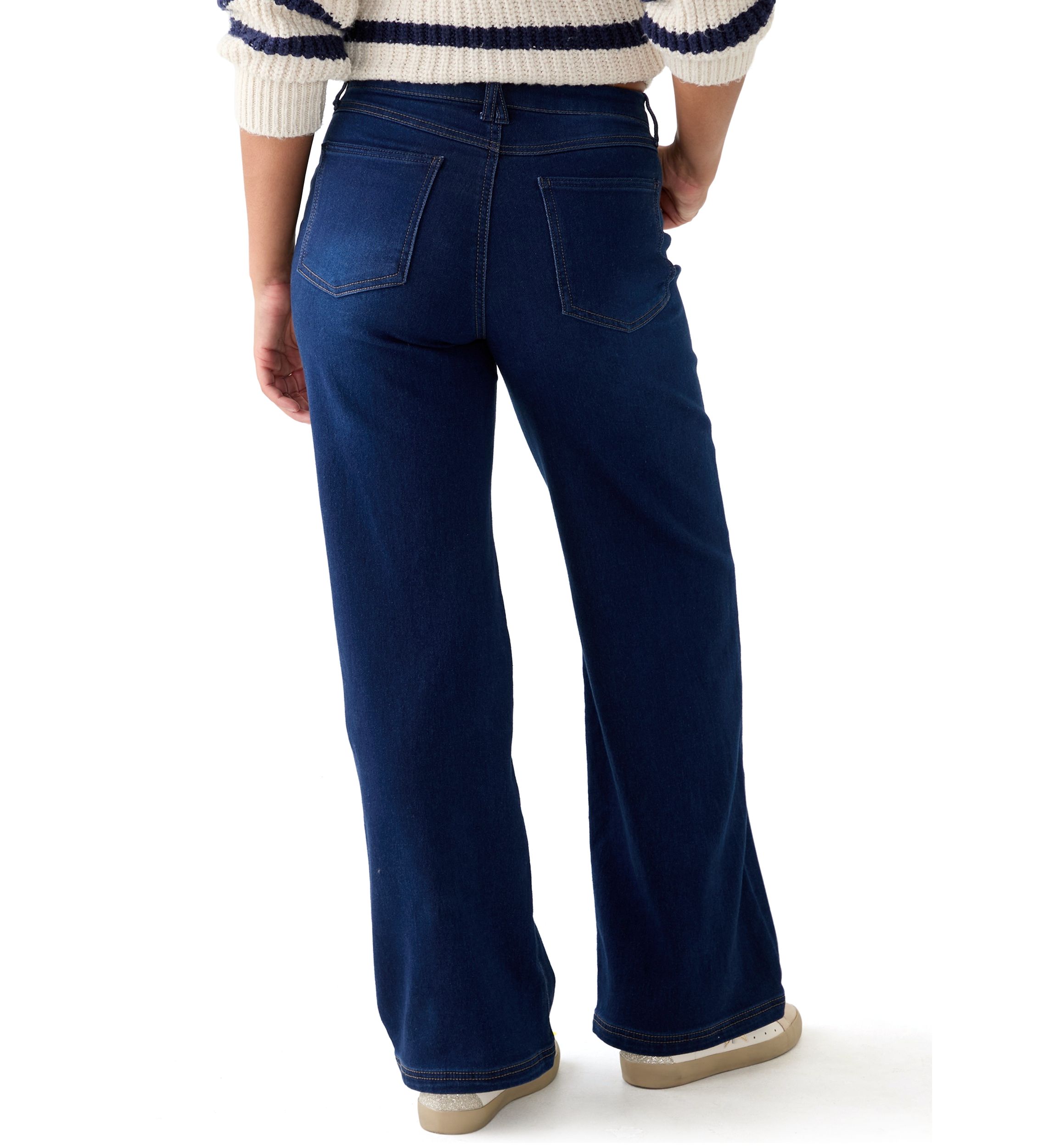 Womens Cozy Denim Wide Leg Jeans