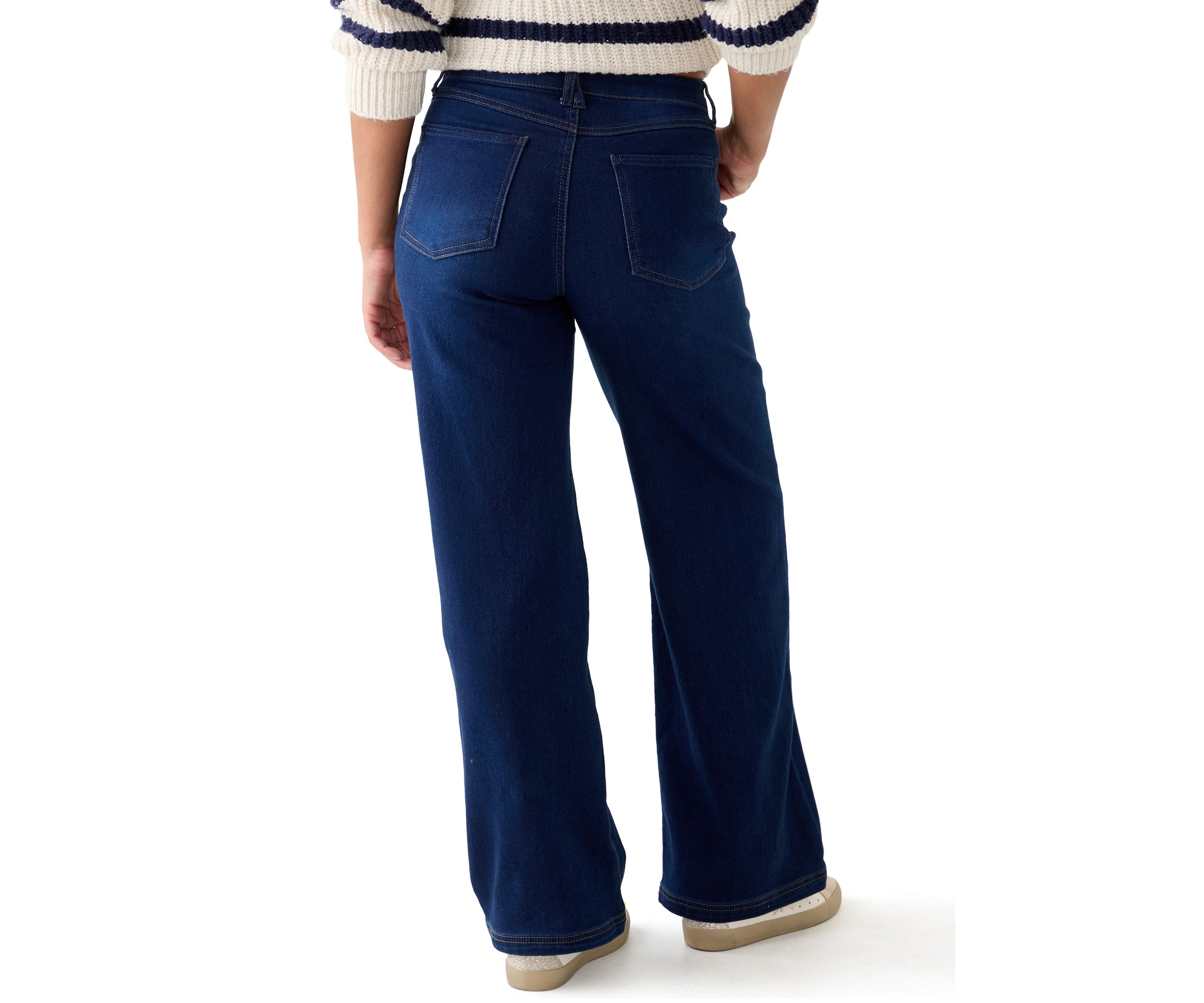 Womens Cozy Denim Wide Leg Jeans
