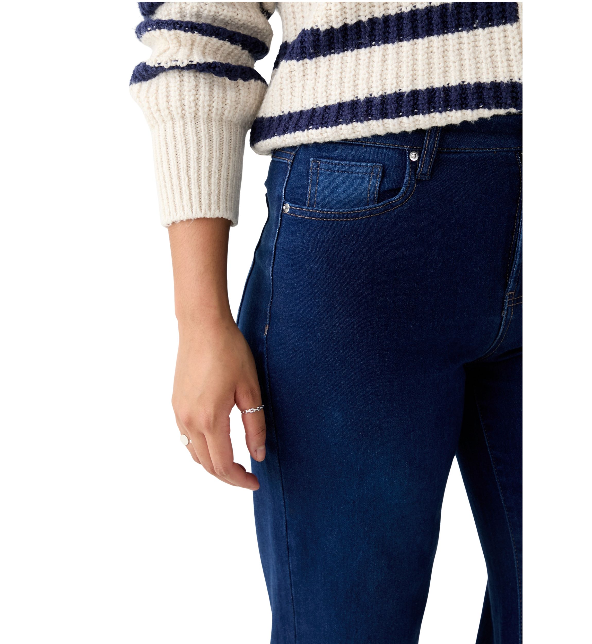 Womens Cozy Denim Wide Leg Jeans