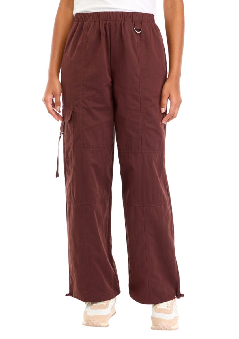 Womens Sueded Nylon Parachute Pants