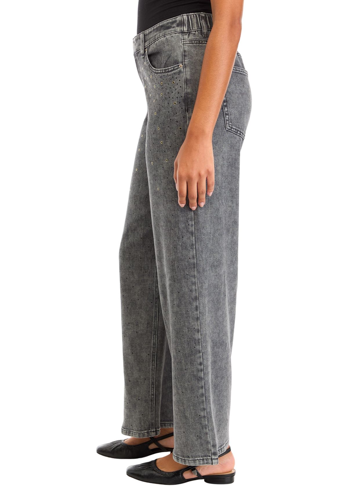 Womens Embellished High Rise Jeans