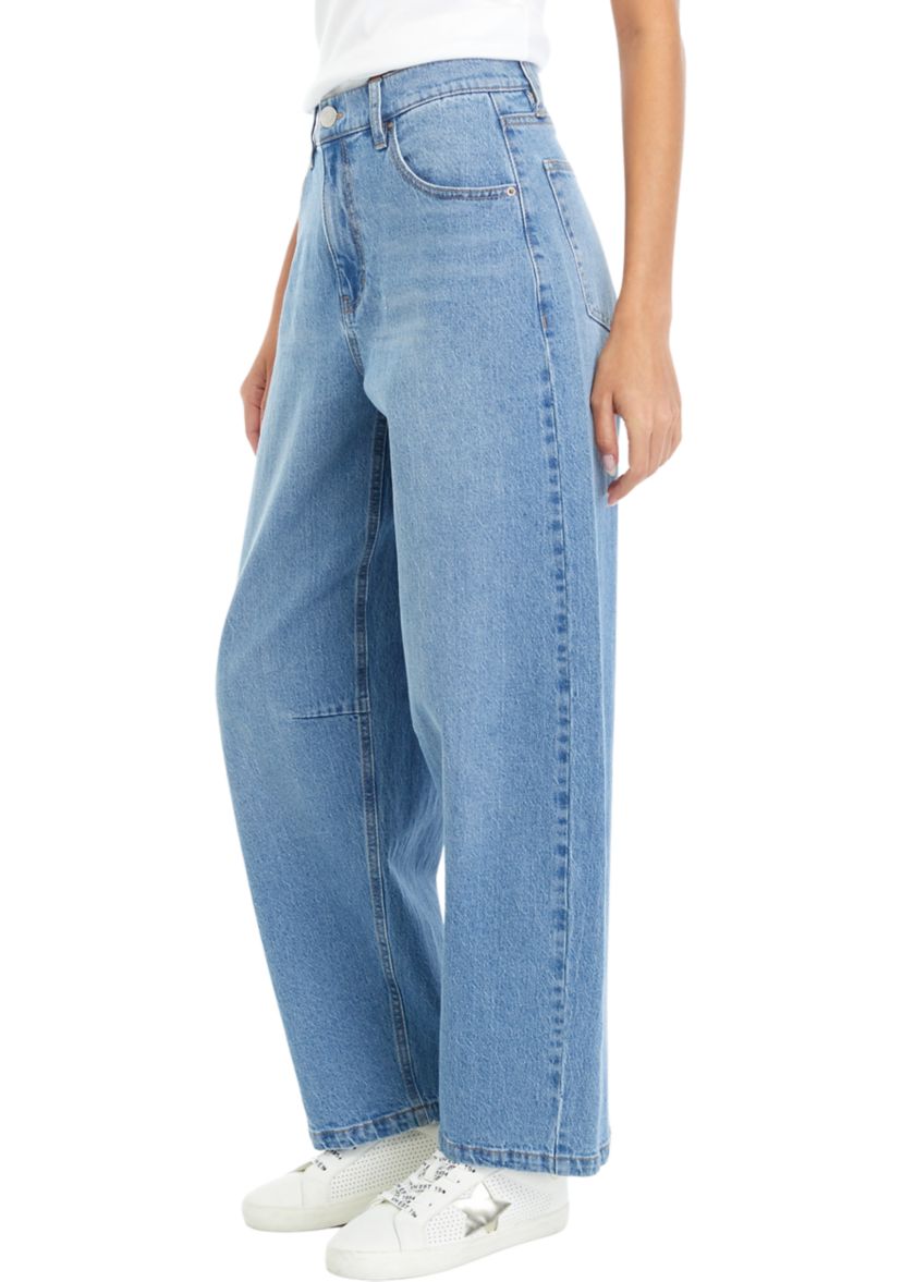 Juniors Buckle Back Curved Jeans 