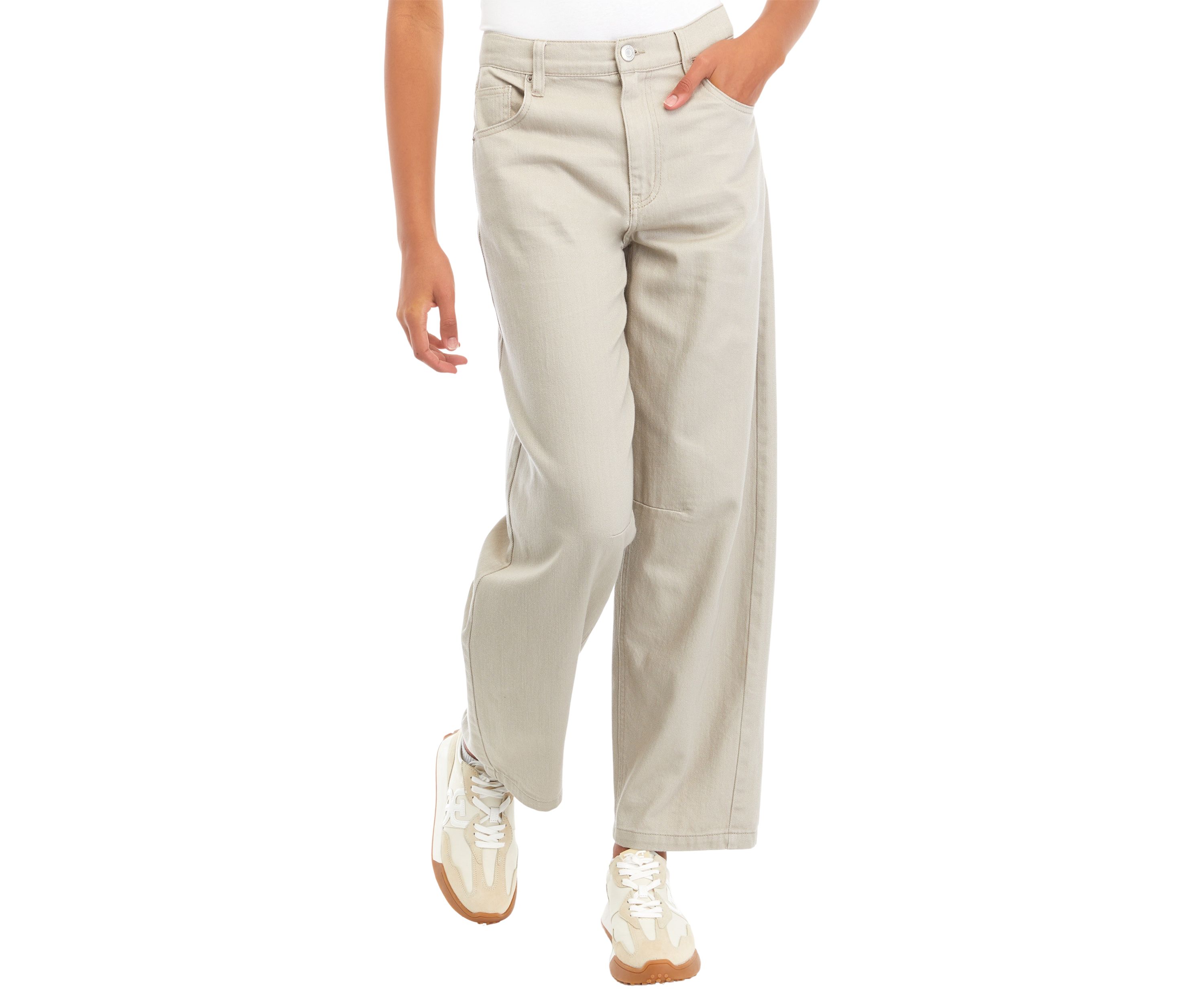 Juniors Buckle Back Curved Jeans 