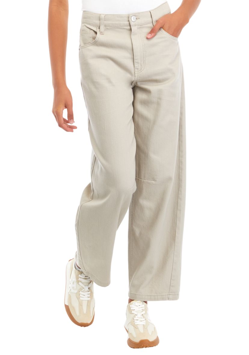Juniors Buckle Back Curved Jeans 