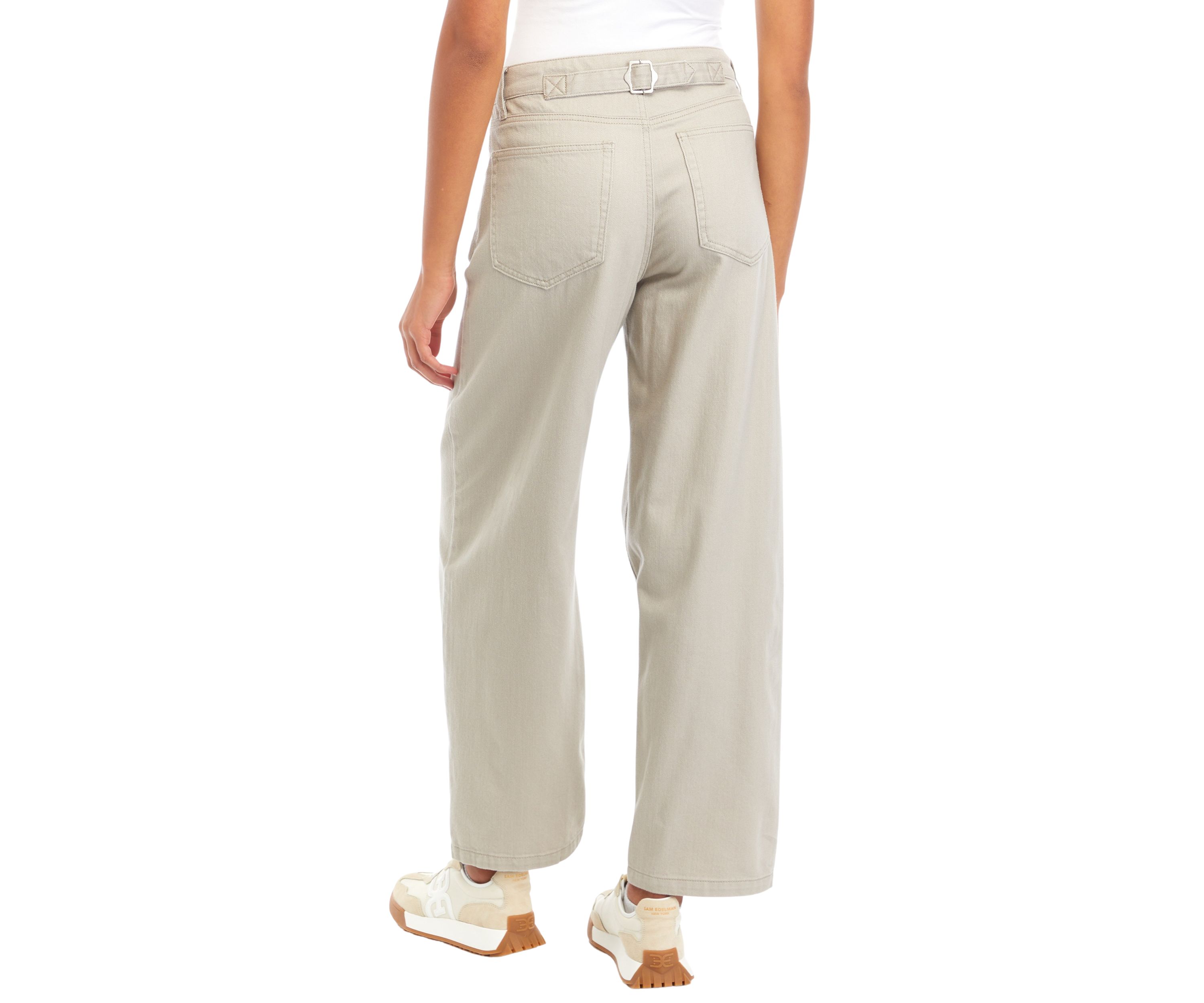 Juniors Buckle Back Curved Jeans 