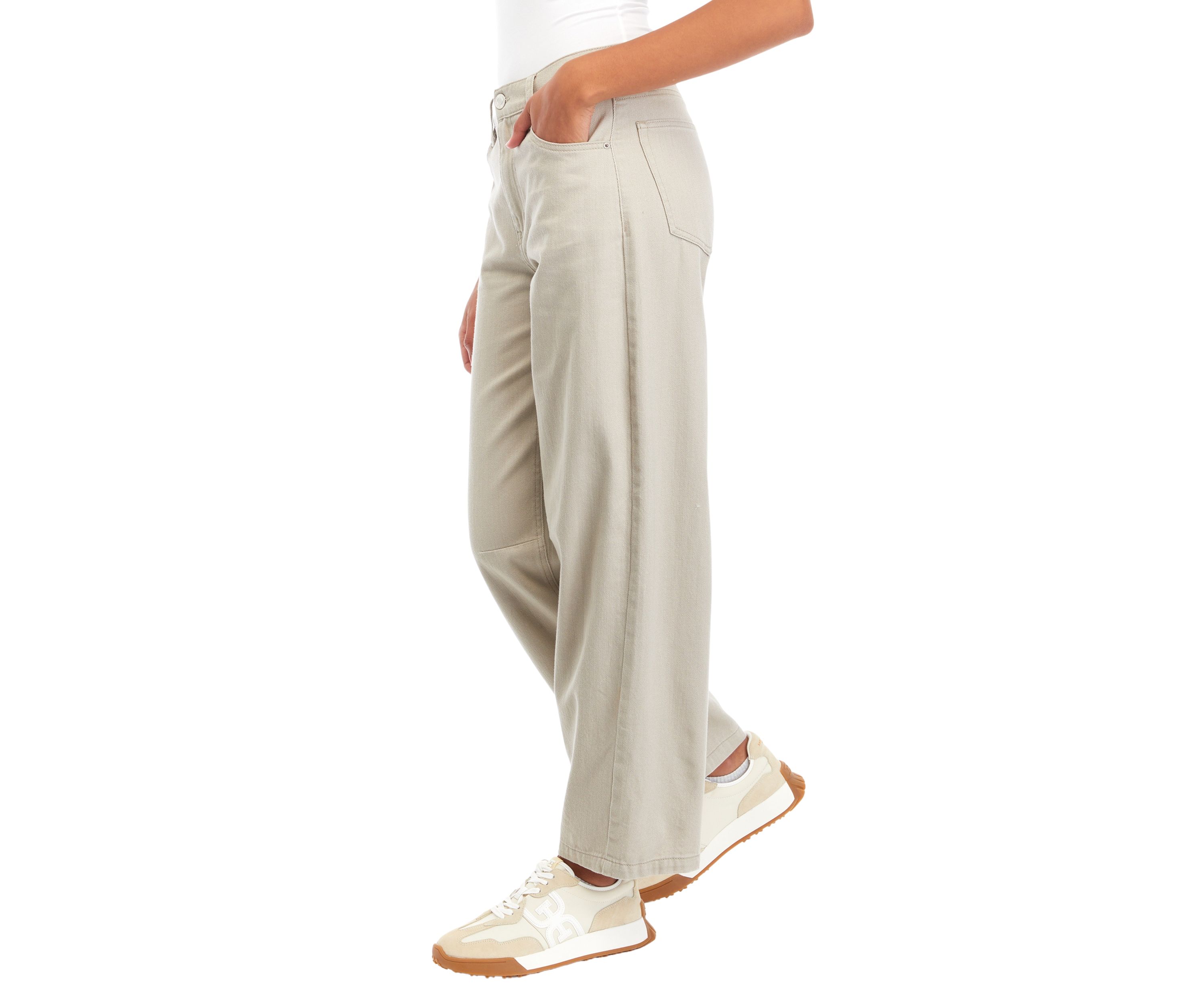 Juniors Buckle Back Curved Jeans 