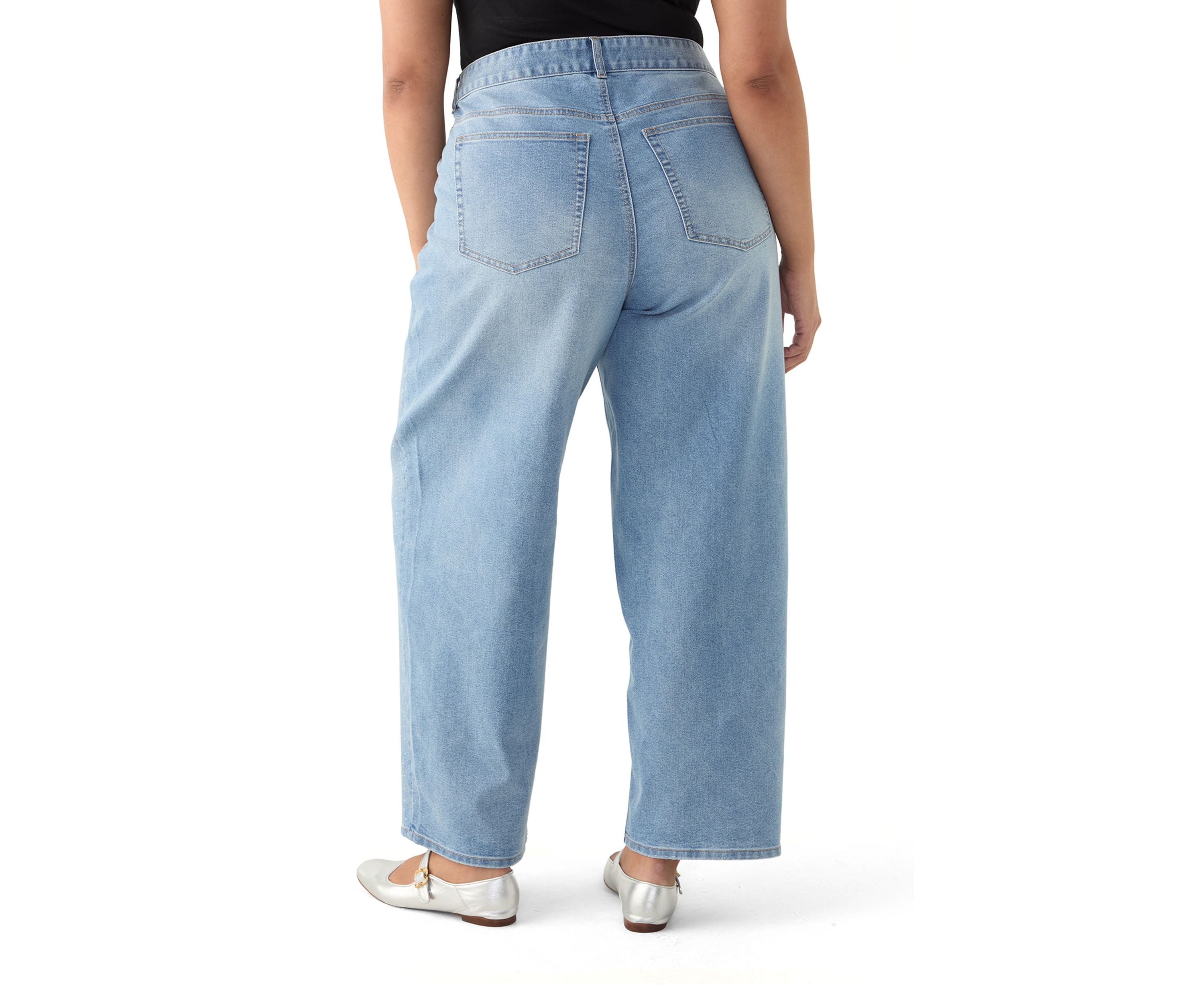 Plus Size Embellished Wide Leg Pants 