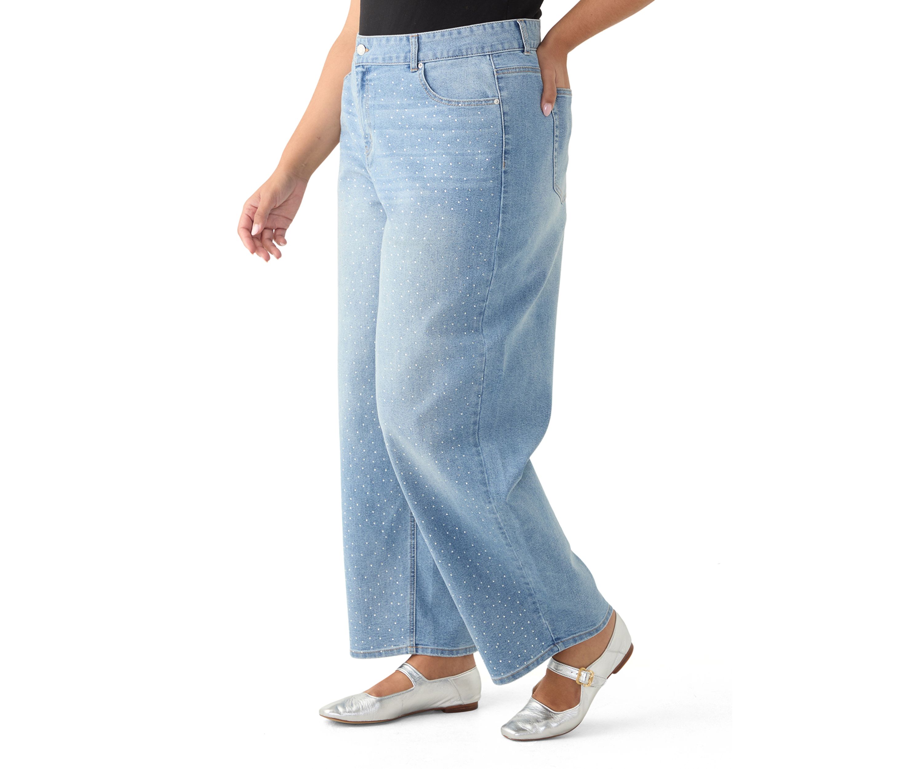 Plus Size Embellished Wide Leg Pants 