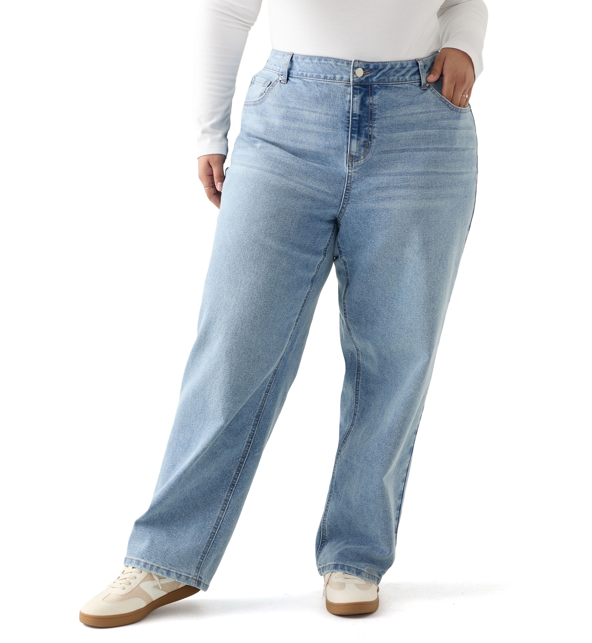 Plus Size Slouchy Barrel Leg Jeans