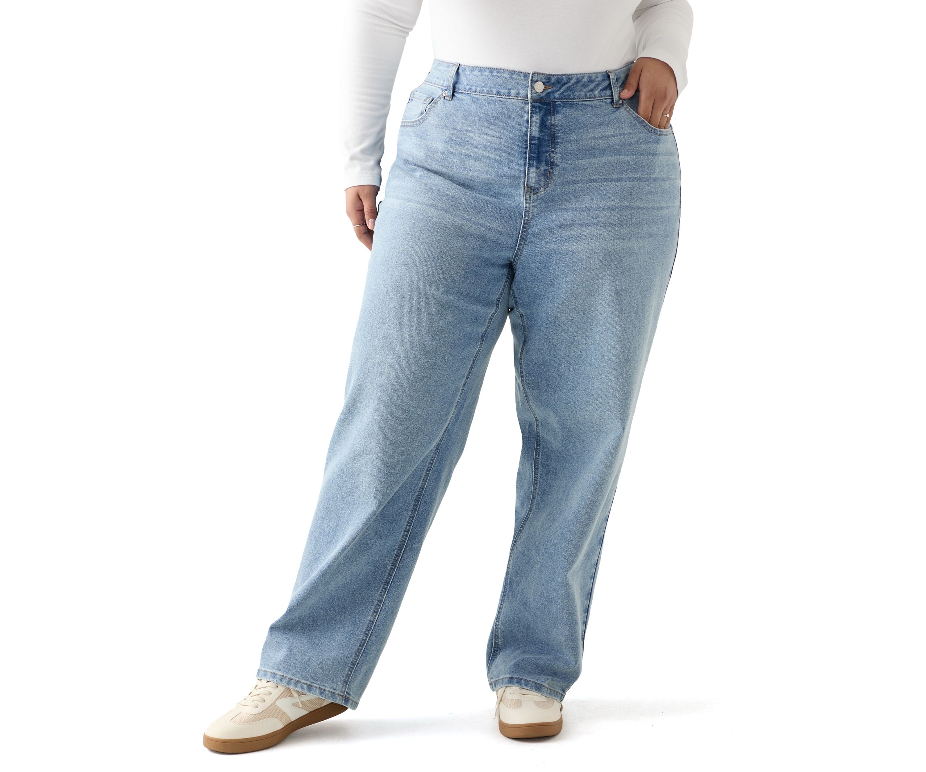 Plus Size Slouchy Barrel Leg Jeans