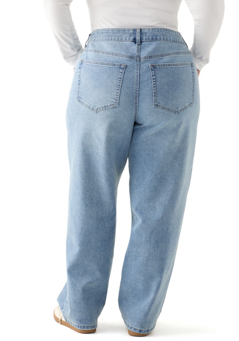 Plus Size Slouchy Barrel Leg Jeans