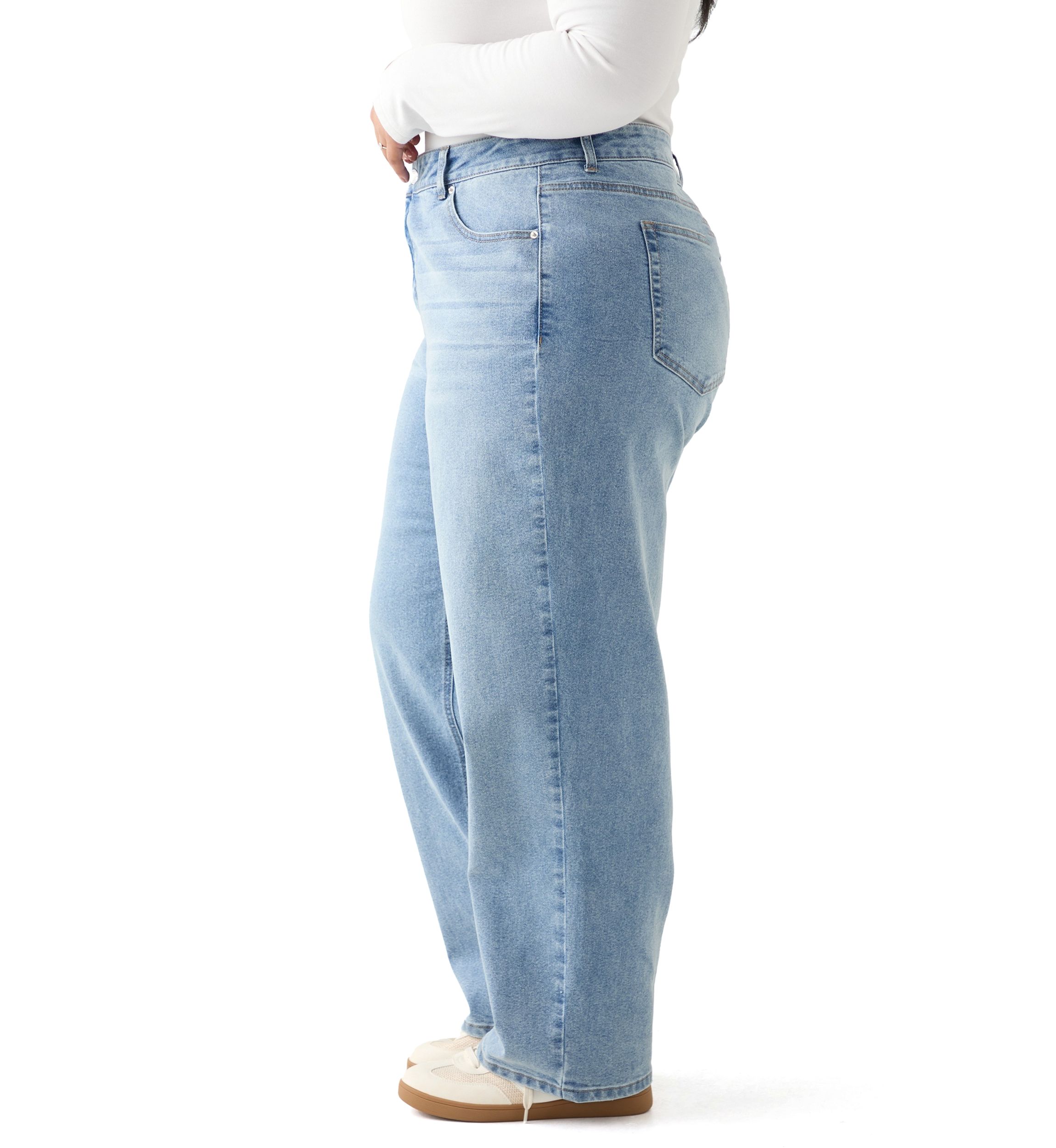Plus Size Slouchy Barrel Leg Jeans