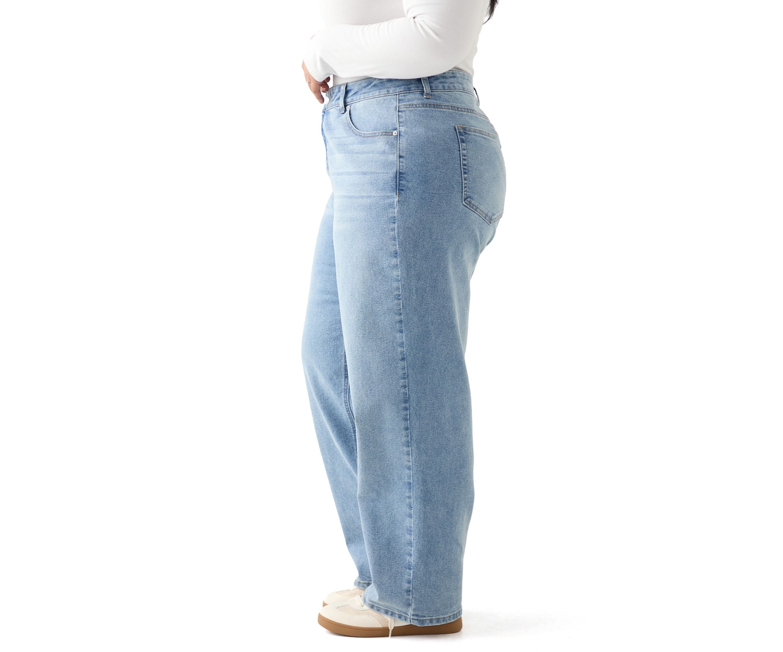Plus Size Slouchy Barrel Leg Jeans