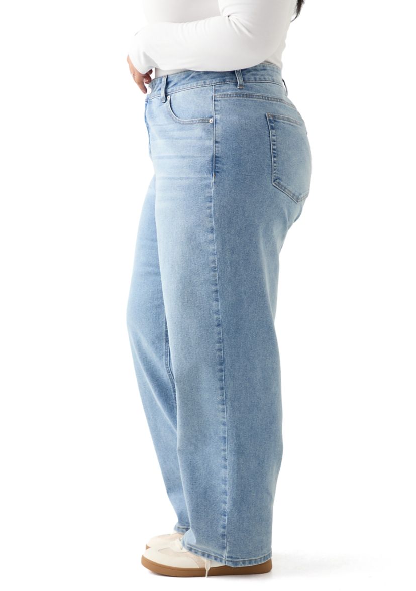 Plus Size Slouchy Barrel Leg Jeans