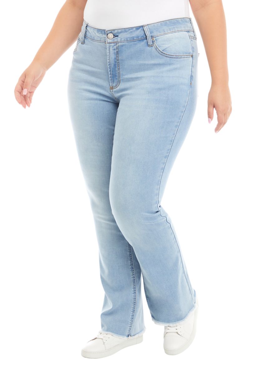 Plus Size  Mid Rise Bootcut Jeans