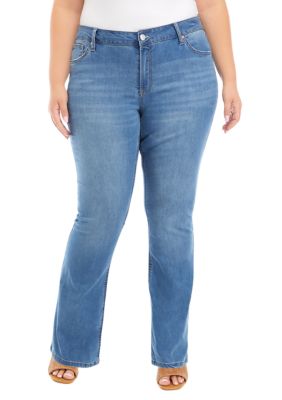 Vanilla Star Women's Plus Size Mid Rise Bootcut Jeans, 24