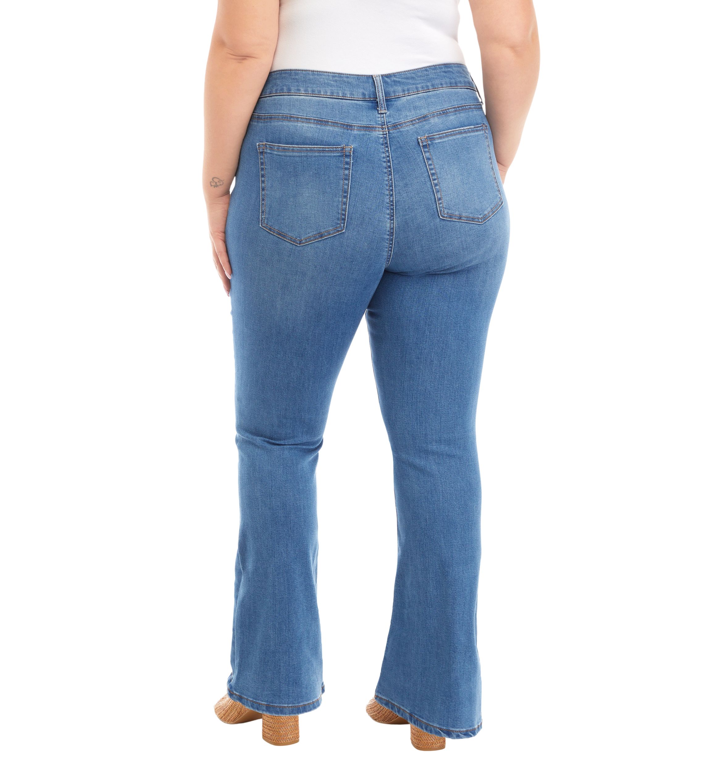 Plus Size Mid Rise Bootcut Jeans 