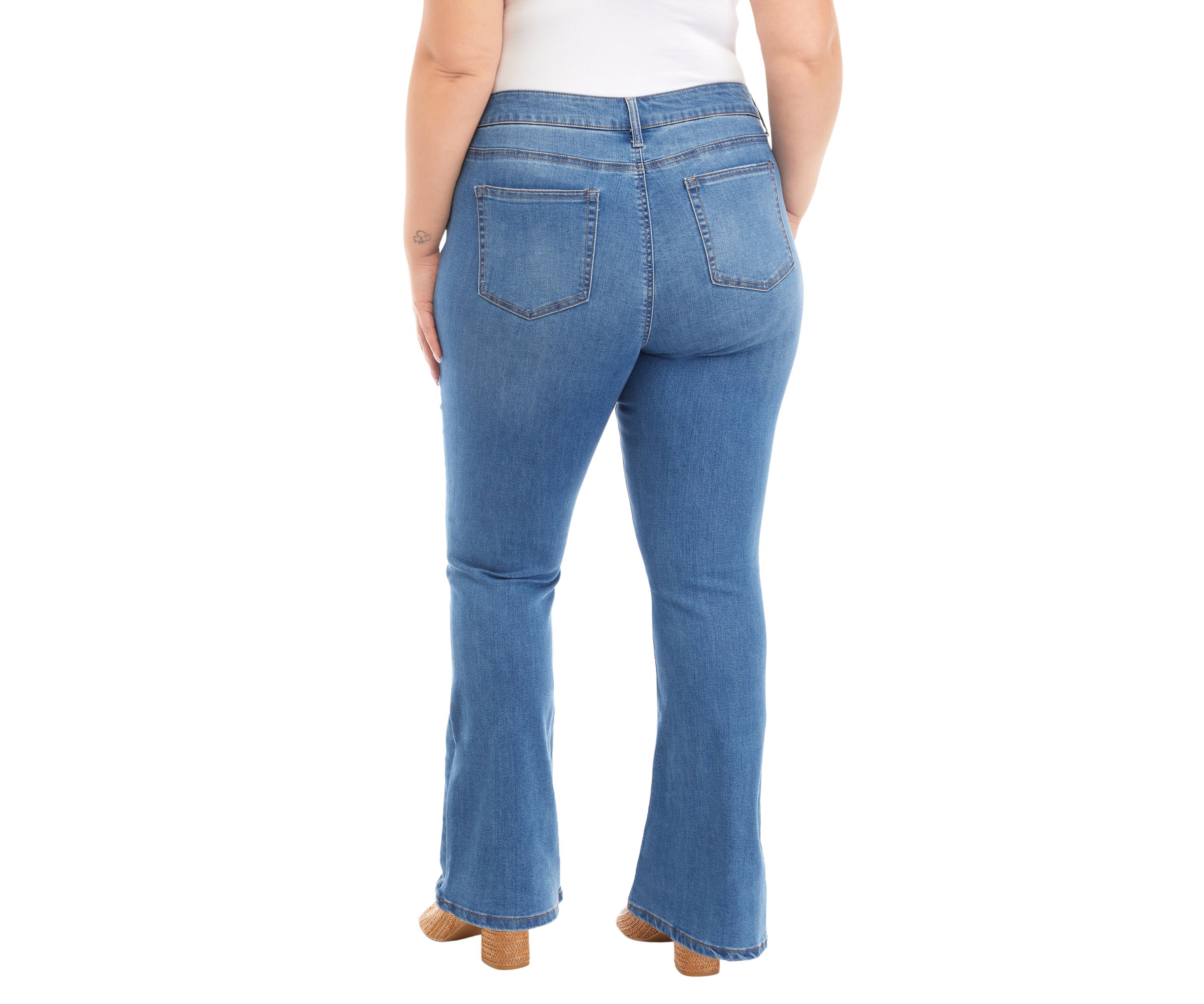  Plus Size Mid Rise Bootcut Jeans 