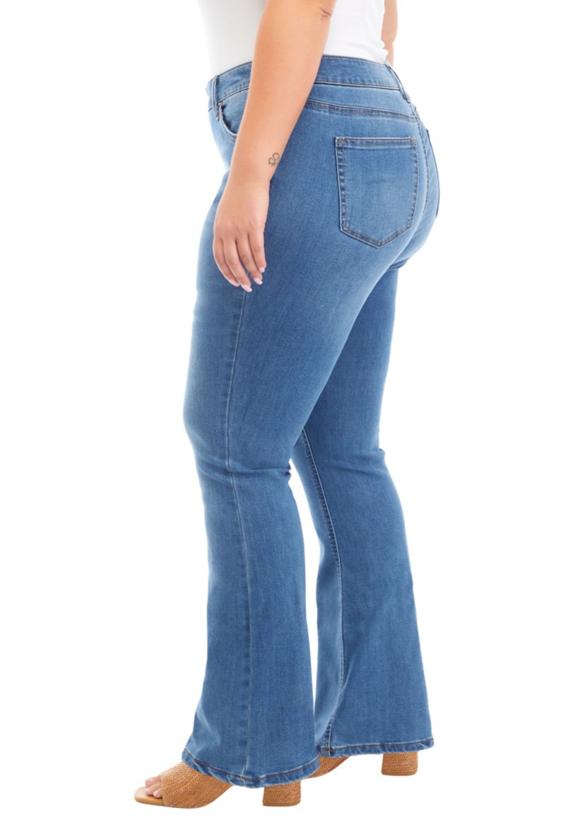  Plus Size Mid Rise Bootcut Jeans 