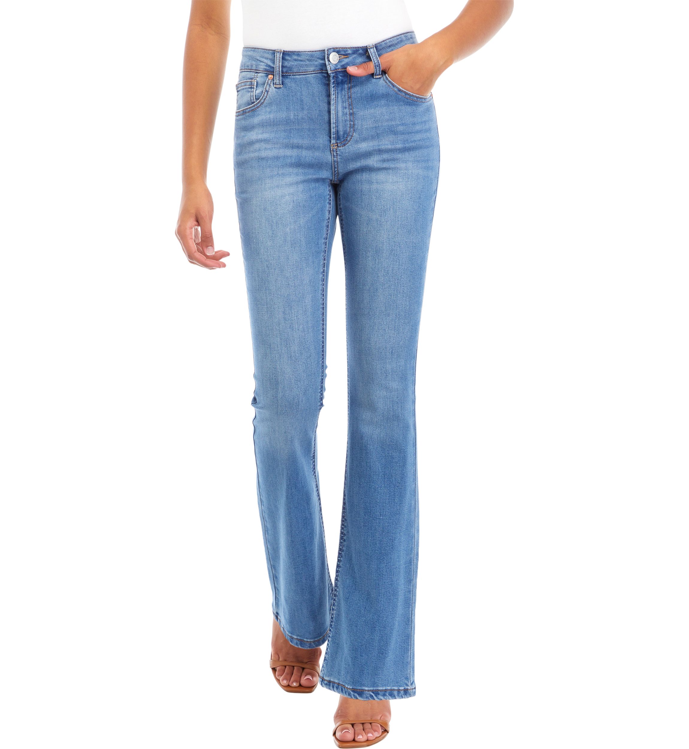 Juniors Mid Rise Bootcut Jeans