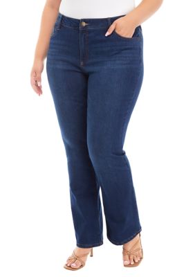 Vanilla Star Women's Plus Size Mid Rise Bootcut Jeans, 24