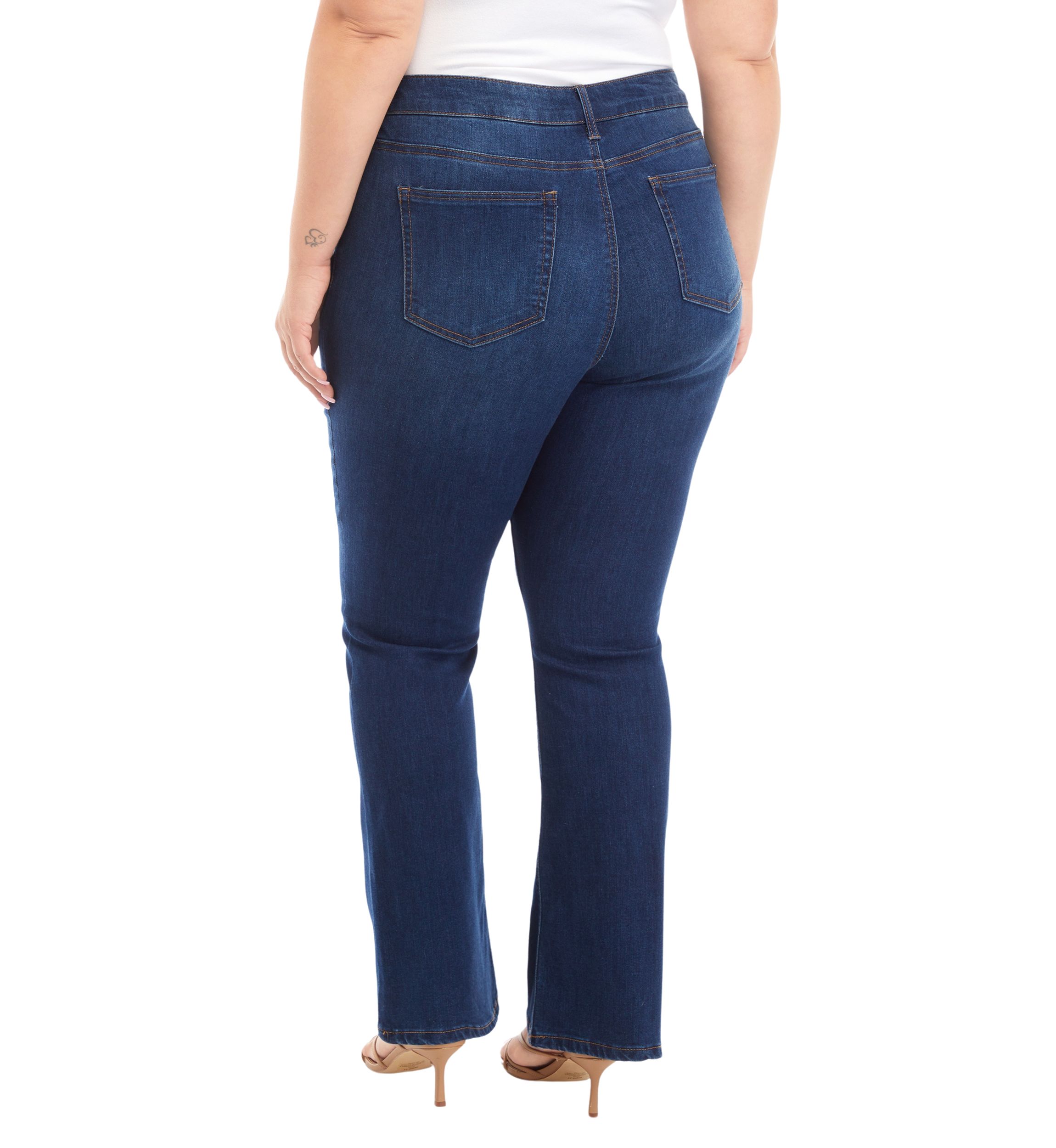  Plus Size Mid Rise Bootcut Jeans 