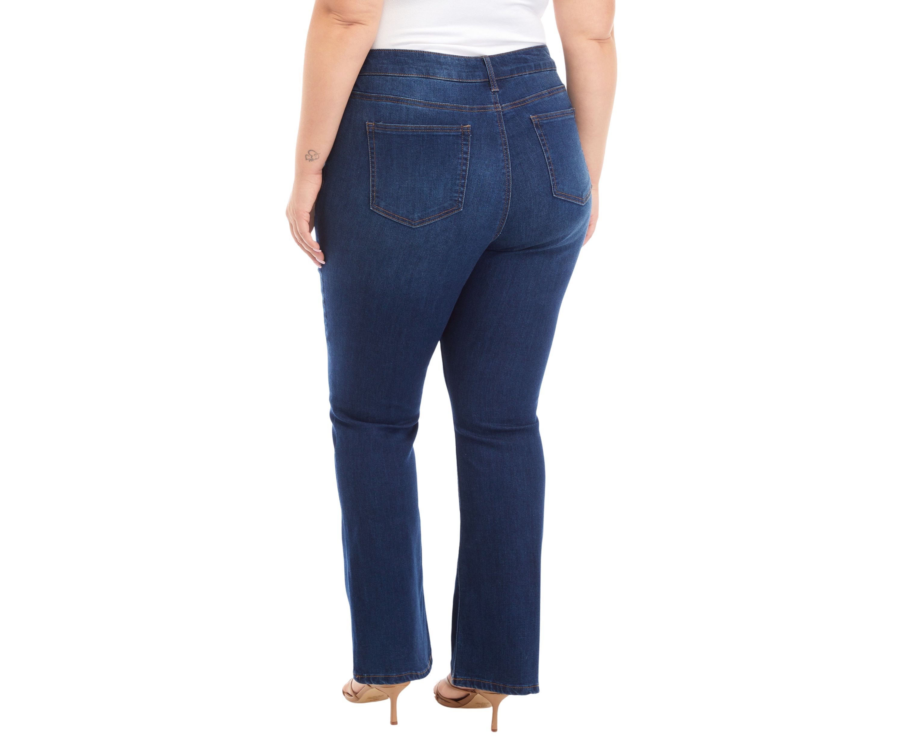  Plus Size Mid Rise Bootcut Jeans 