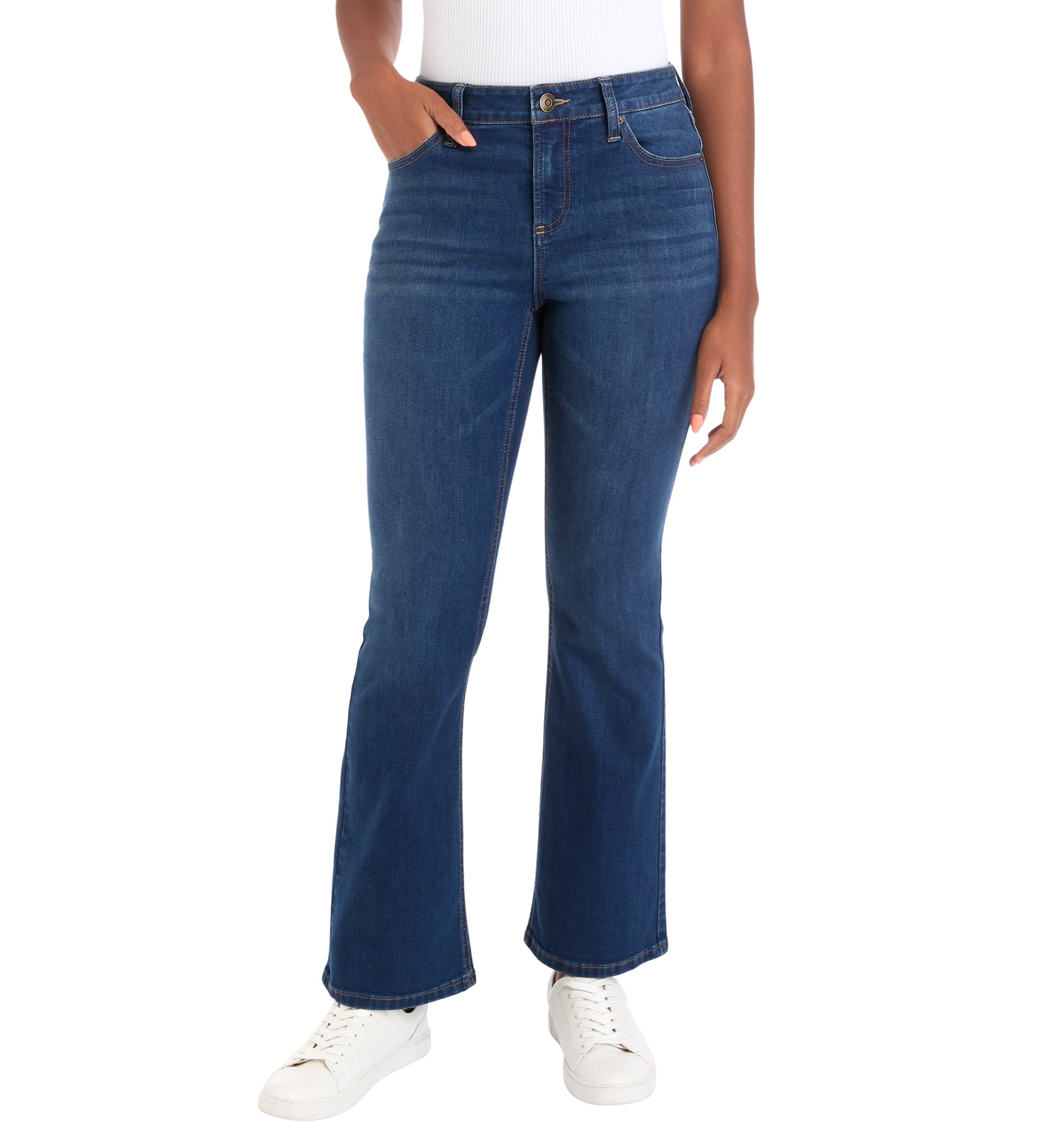 Womens Mid Rise Bootcut Jeans