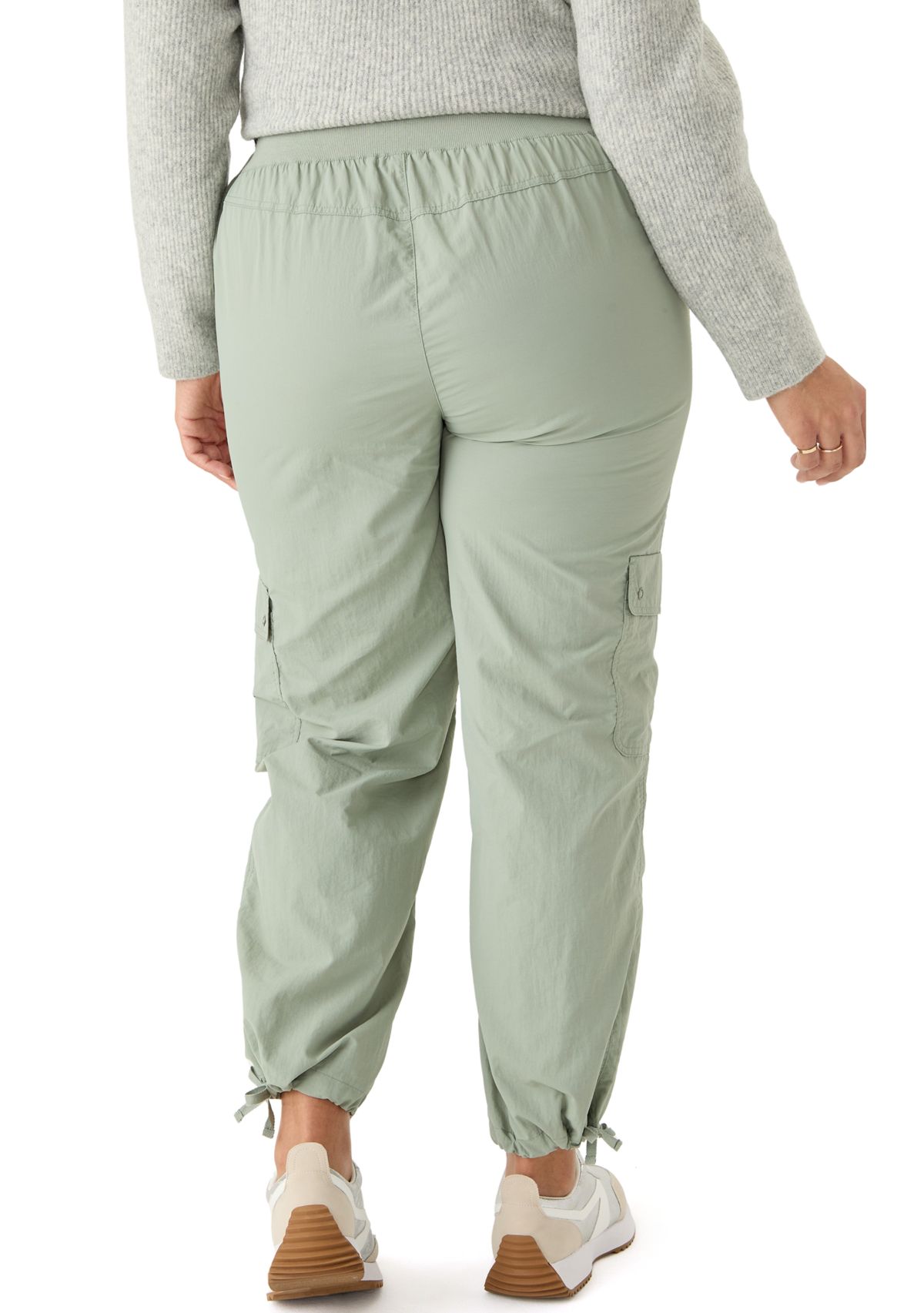 Plus Size Ribbed Waist Cargo Pants