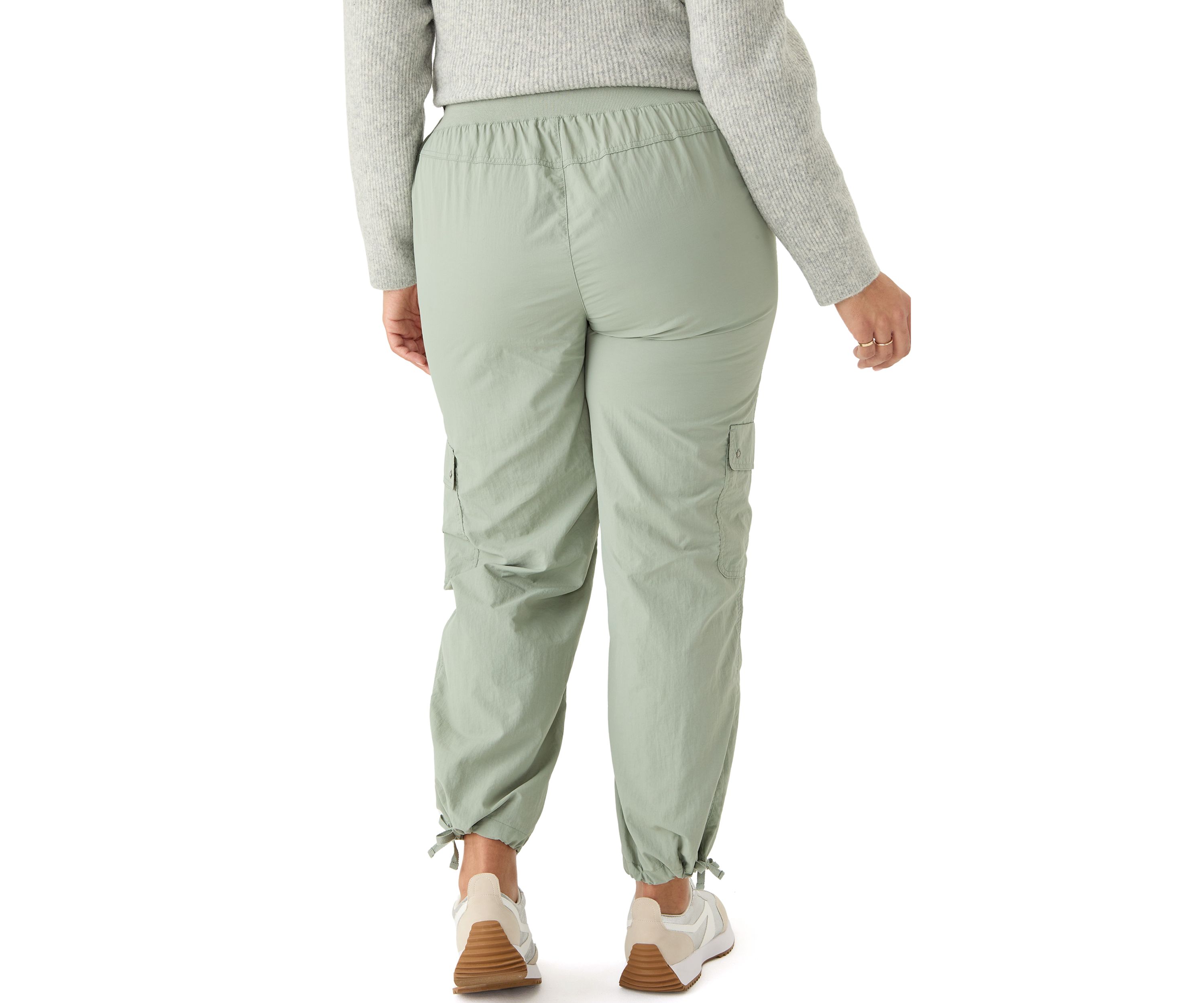 Plus Size Ribbed Waist Cargo Pants