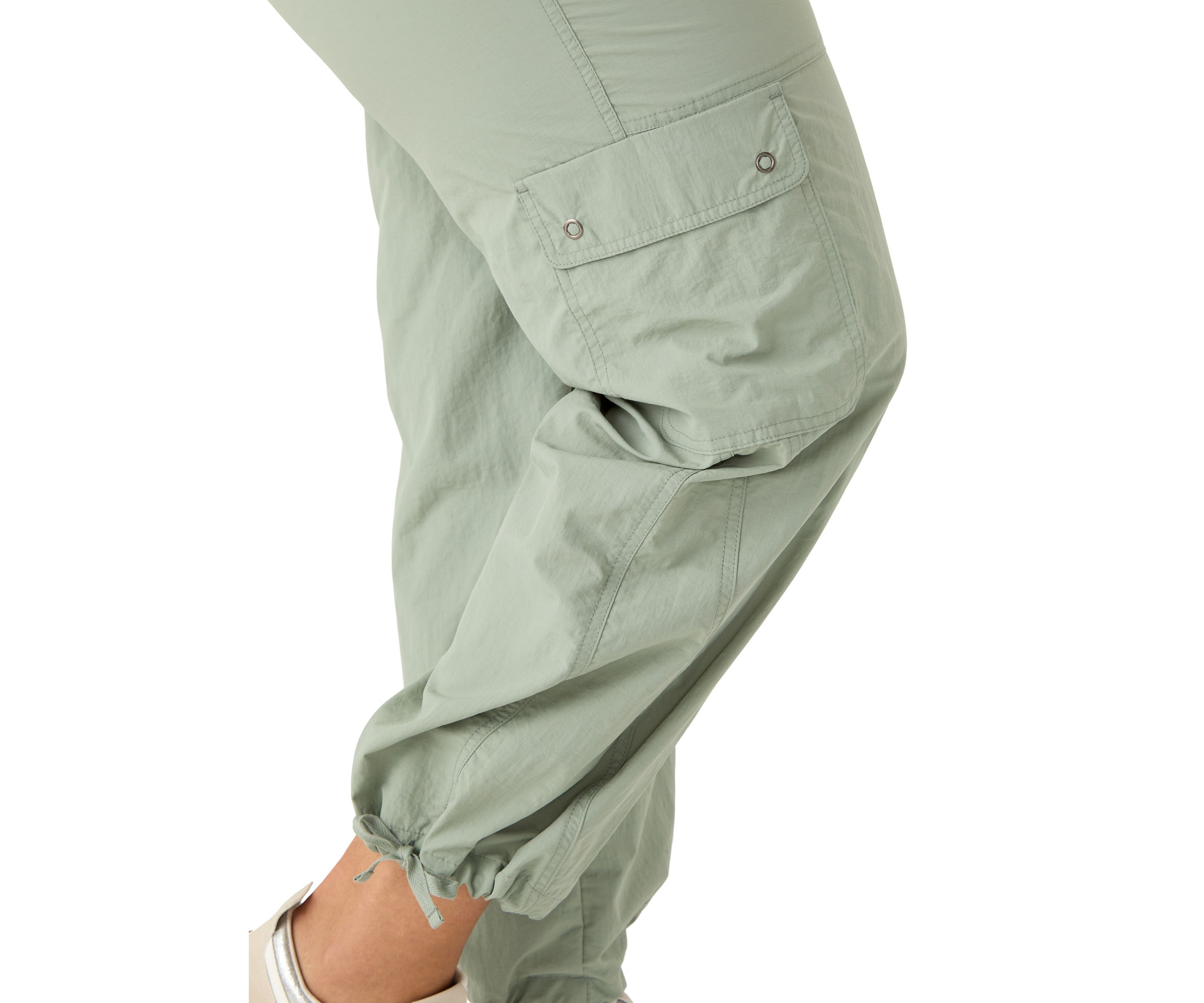 Plus Size Ribbed Waist Cargo Pants