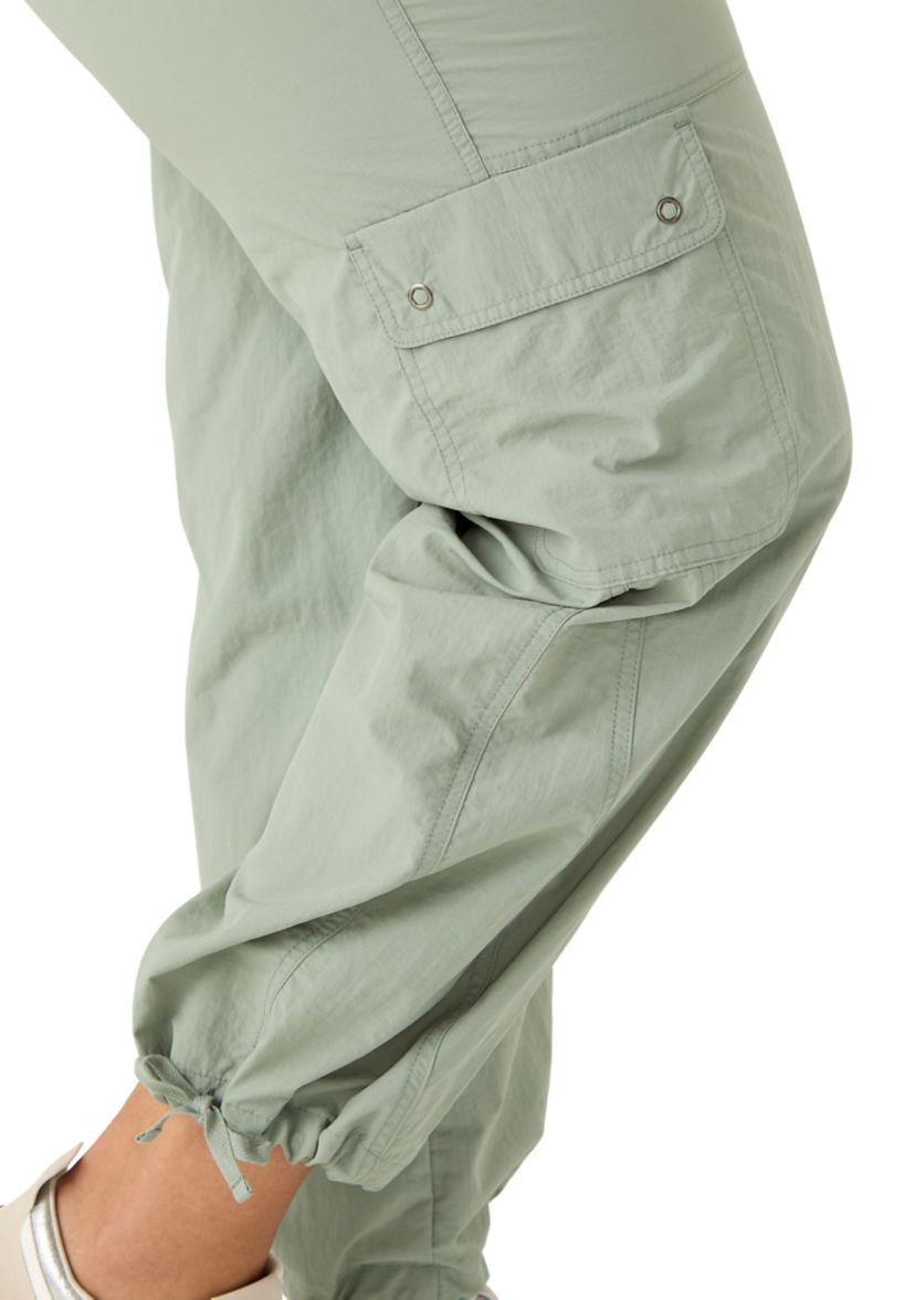 Plus Size Ribbed Waist Cargo Pants